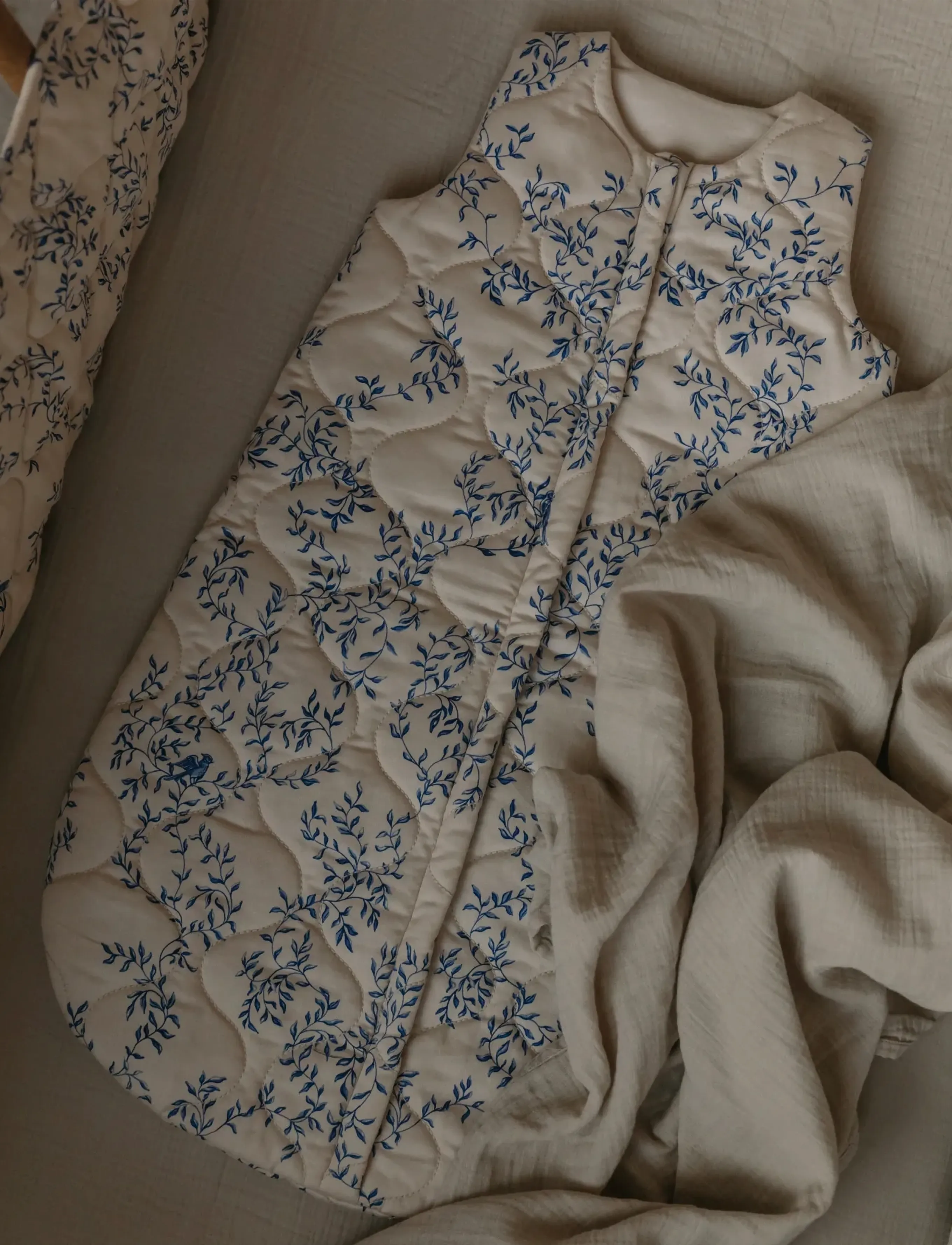 Garbo&Friends Satin Quilted Sleeping Bag, 0-6 M, Jardim, 0-6M, Baby Sleep, Creme - Bags, Kinder