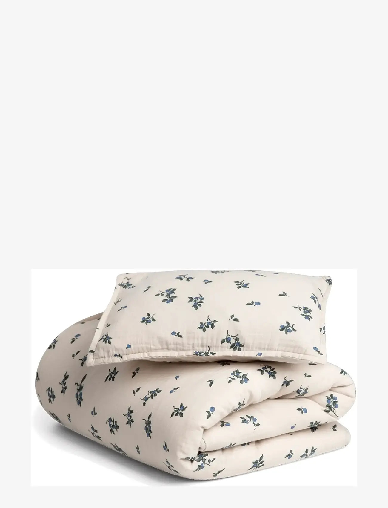Garbo&Friends - Muslin Bed Set Junior, 100x130/ 35x55 cm, Jardim - bettwäsche-set - blueberry - 1