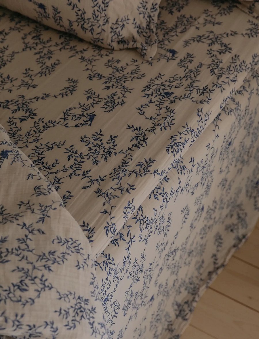 Garbo&Friends - Muslin Fitted Sheet Single, 90x200x30 cm, Jardim - draps - jardim - 0