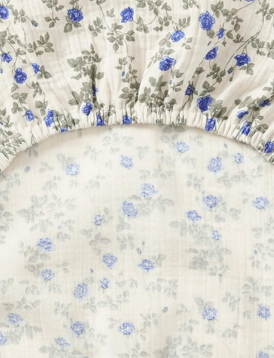 Garbo&Friends - Muslin Fitted Sheet Single, 90x200x30 cm, Dainty - draps - dainty - 4