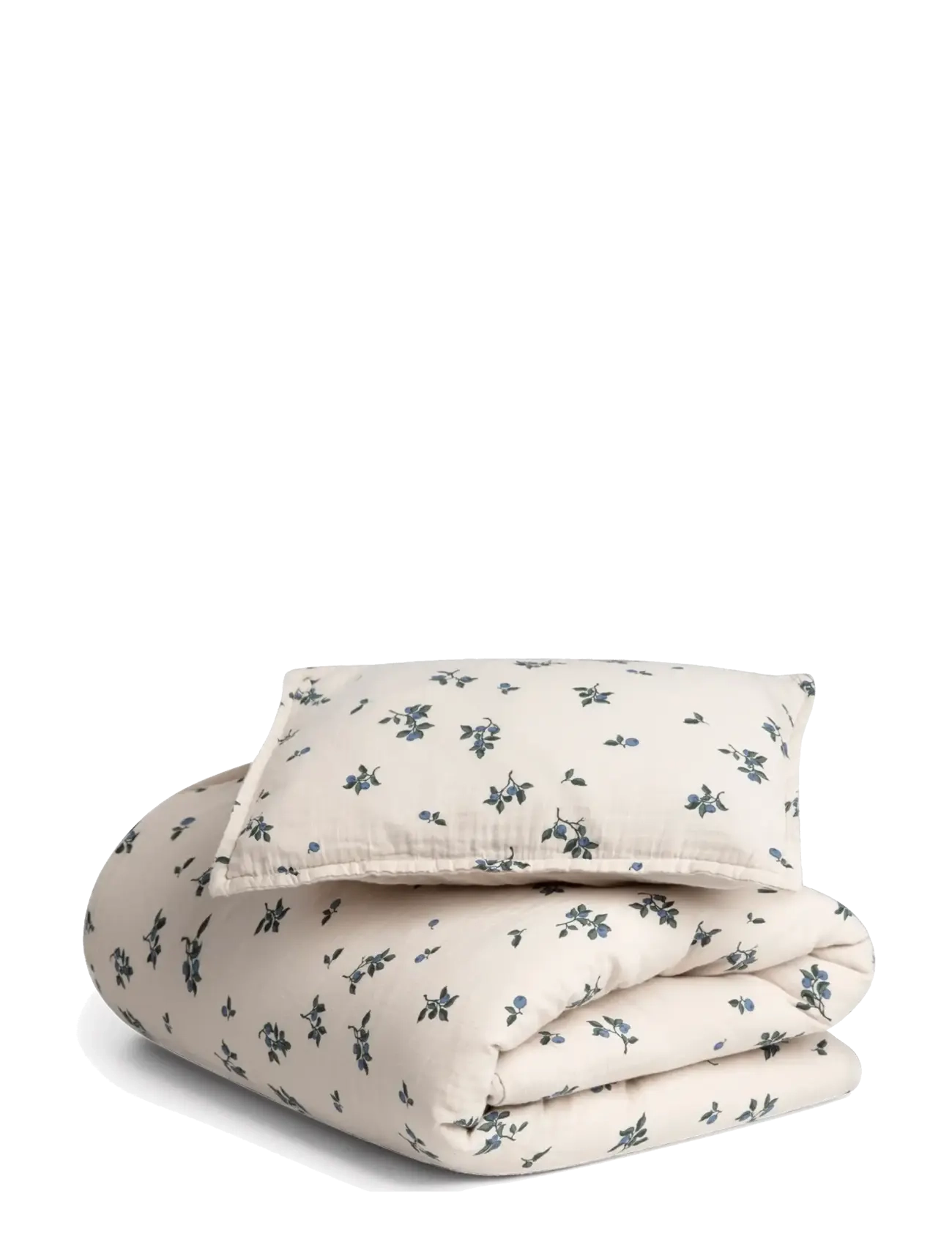 Garbo&Friends Muslin Fitted Sheet Junior, 60x120x20 cm, Jardim - Schlafen - BLUEBERRY / cream