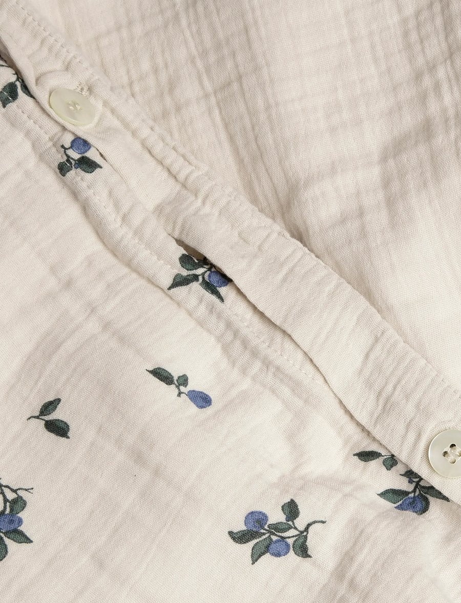Garbo&Friends - Muslin Fitted Sheet Junior, 60x120x20 cm, Blueberry - draps - blueberry - 3