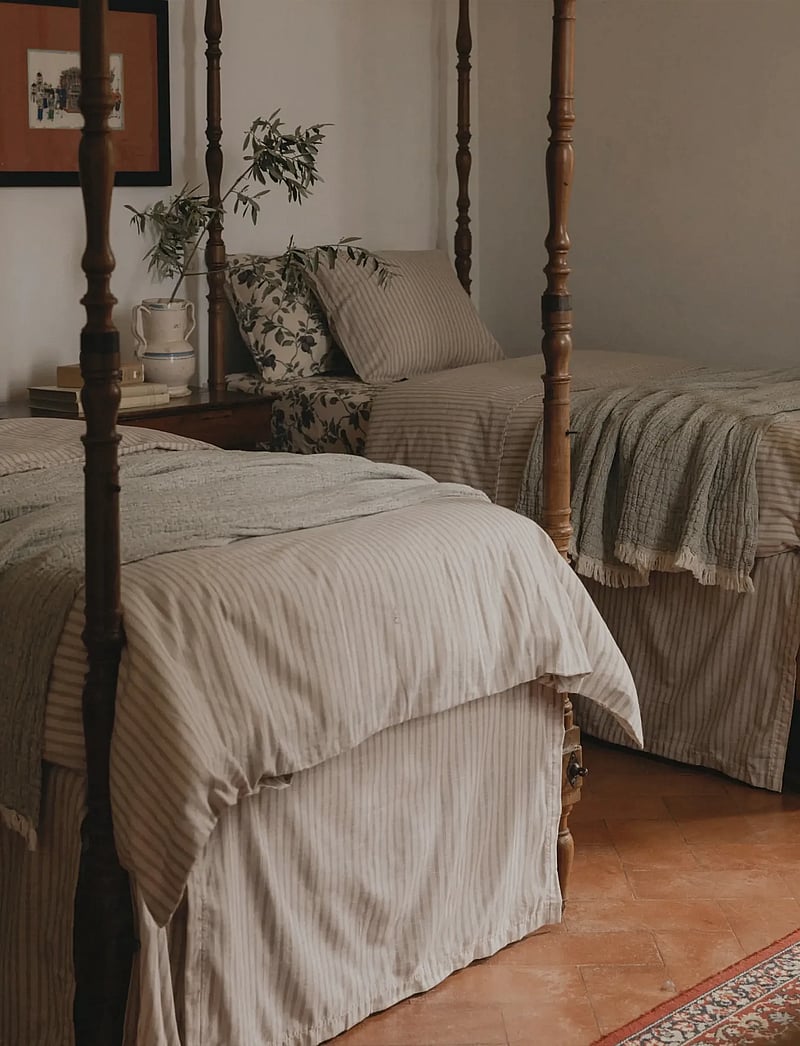 Garbo&Friends - Fitted Sheet Double, 180x200x30 cm, Stripe Mauve - paklodės - stripe mauve - 3