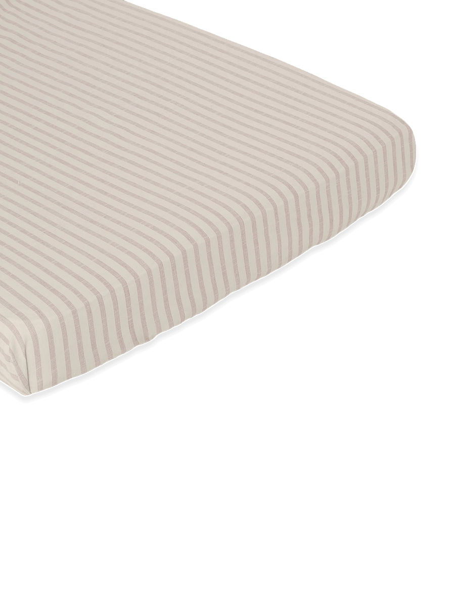 Garbo&Friends - Fitted Sheet Junior, 70x140x20 cm, Stripe Mauve - lakan - stripe mauve - 3