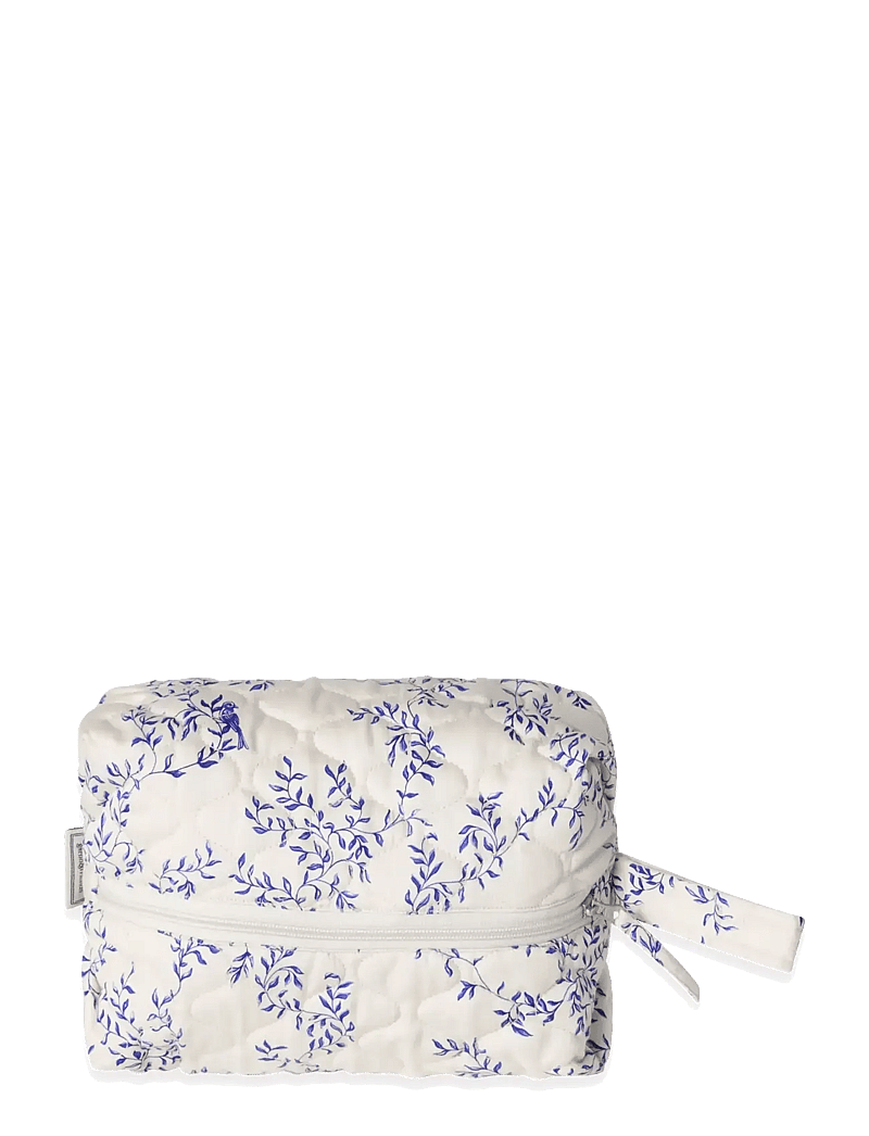 Garbo&Friends - Satin Quilted Toiletry Bag, 26x17x10 cm, Blueberry - tualett-tarvete kott - jardim - 1