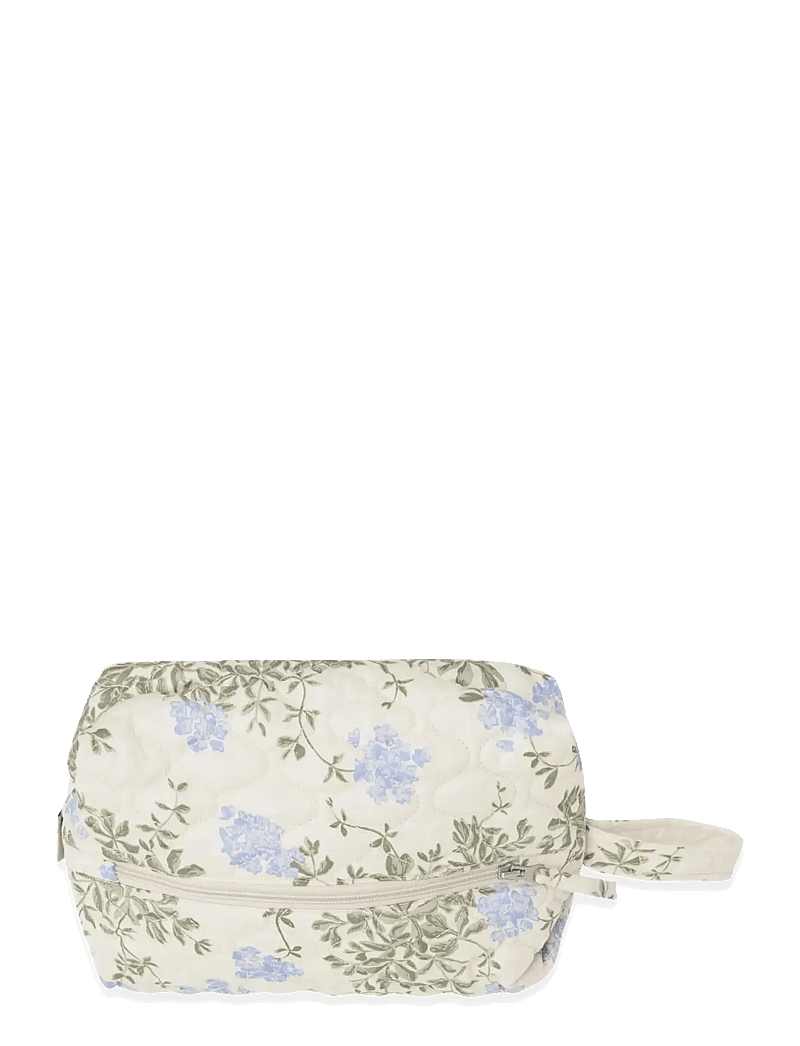 Garbo&Friends - Satin Quilted Toiletry Bag, 26x17x10 cm, Blueberry - tualett-tarvete kott - plumbago - 1