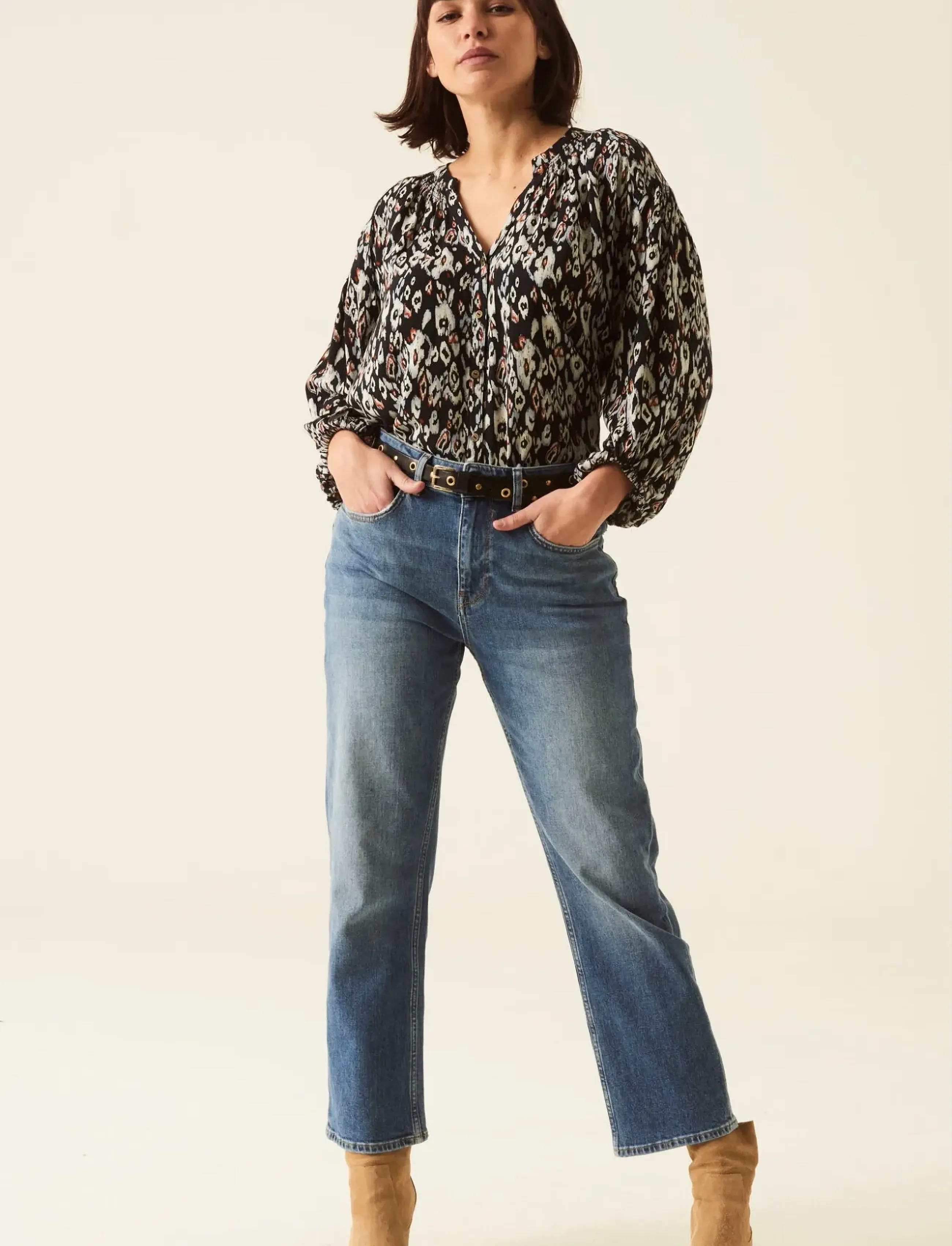 Garcia Ladies Shirt Ls, XS, Blouses, Mehrfarbig/gemustert - Long-sleeved, Frauen