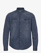 men`s shirt ls - BLUE