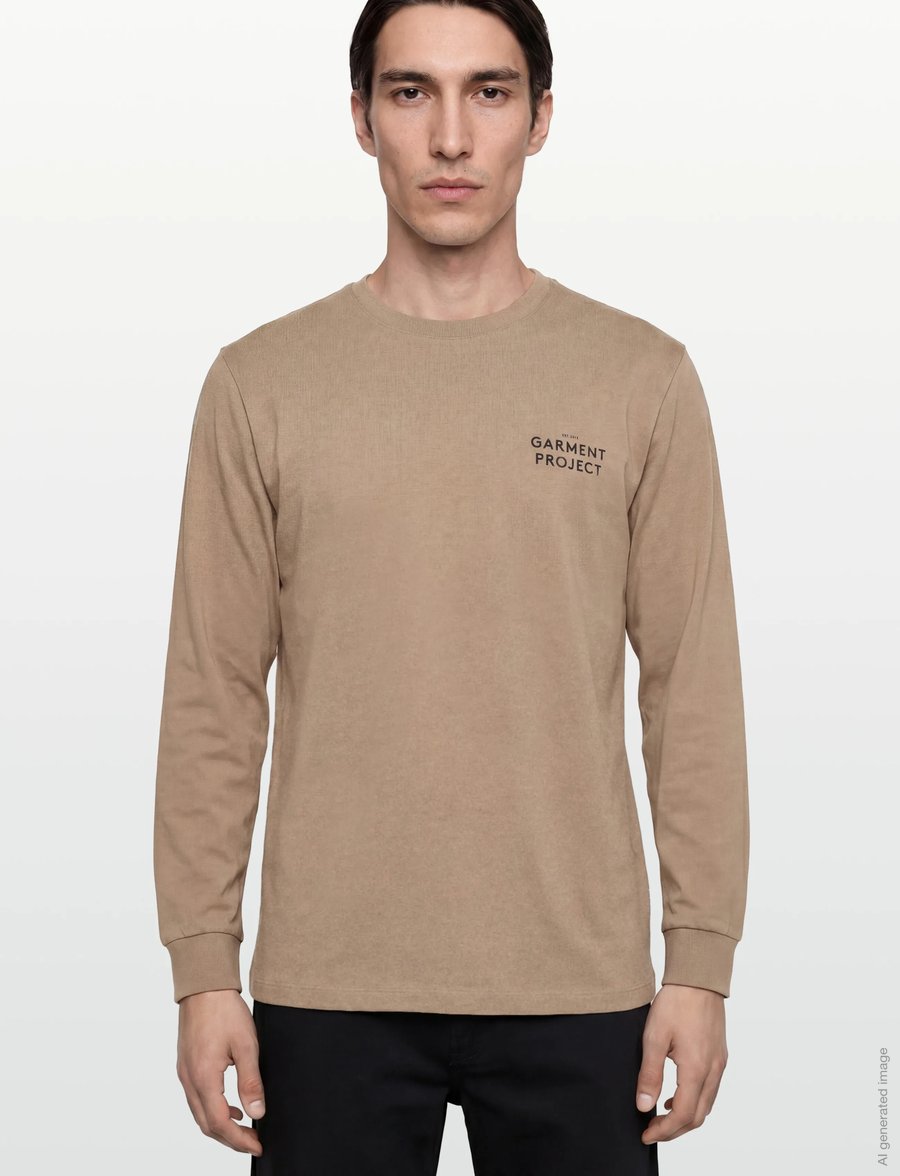 Garment Project - Curved Long Tee / Taupe - taupe - 3