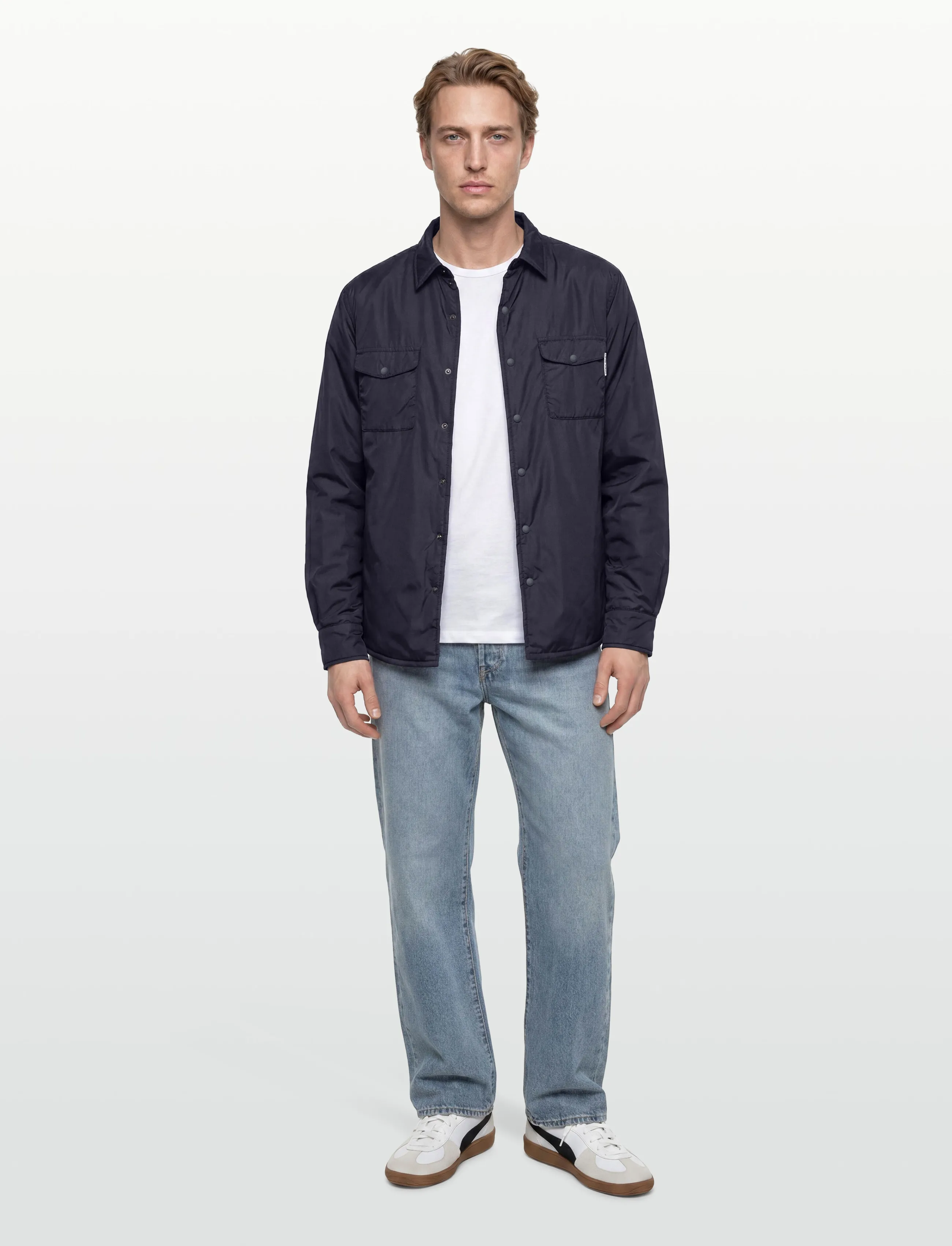Garment Project Padded Nylon Shirt - Navy - Kurtki - NAVY / navy