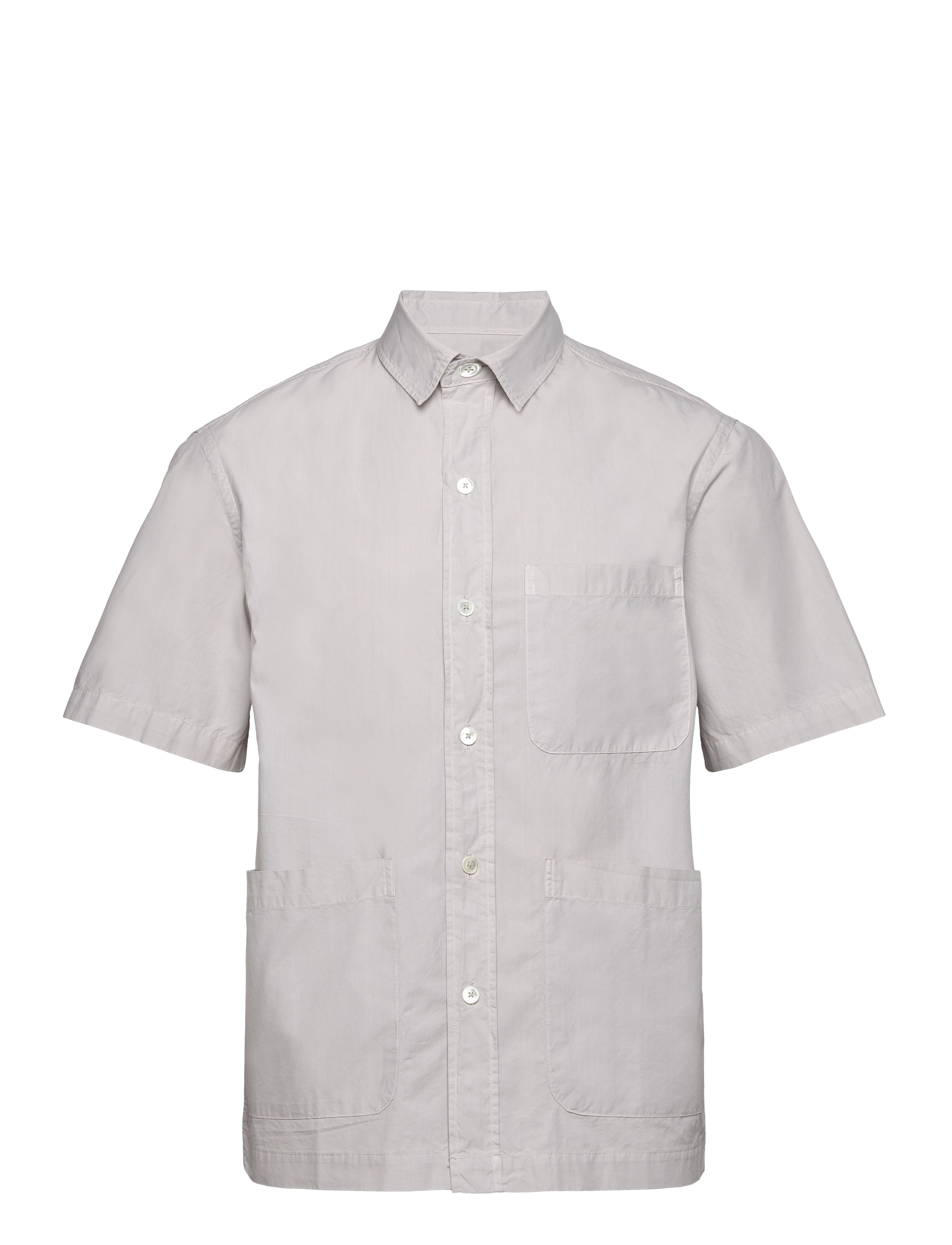 Garment Project Short Sleeved Shirt Bone White, XS, Shirts, Grau - Short-sleeved, Männerswear