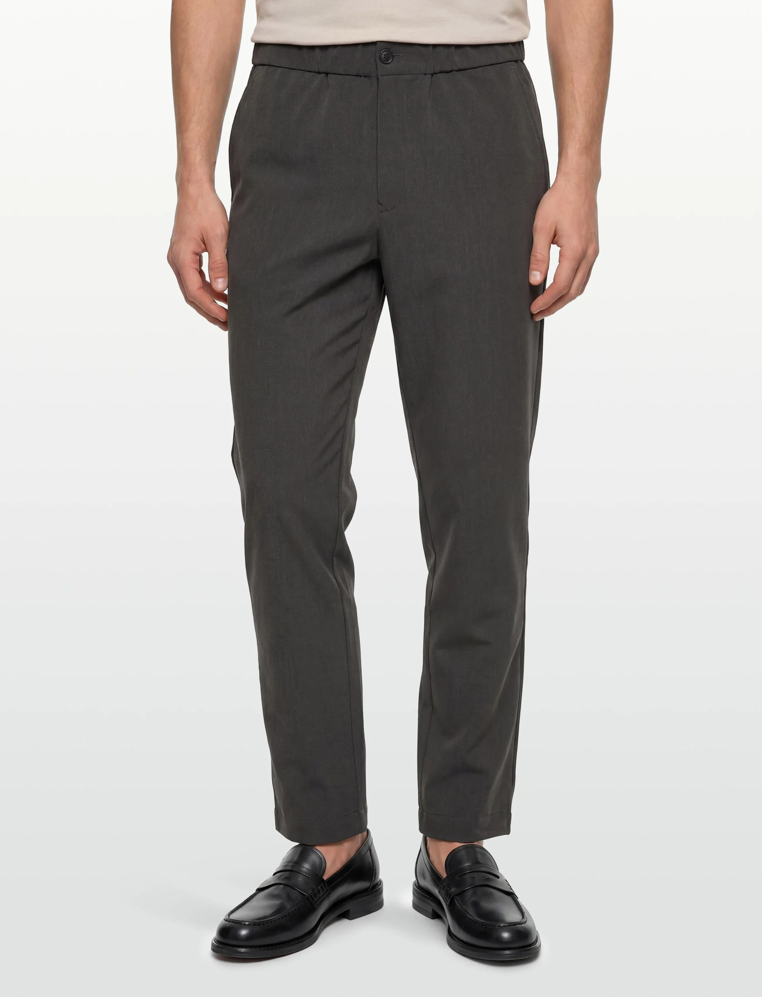 Garment Project Dressed Pant Grey Melange kostymbyxor herr – bild 2