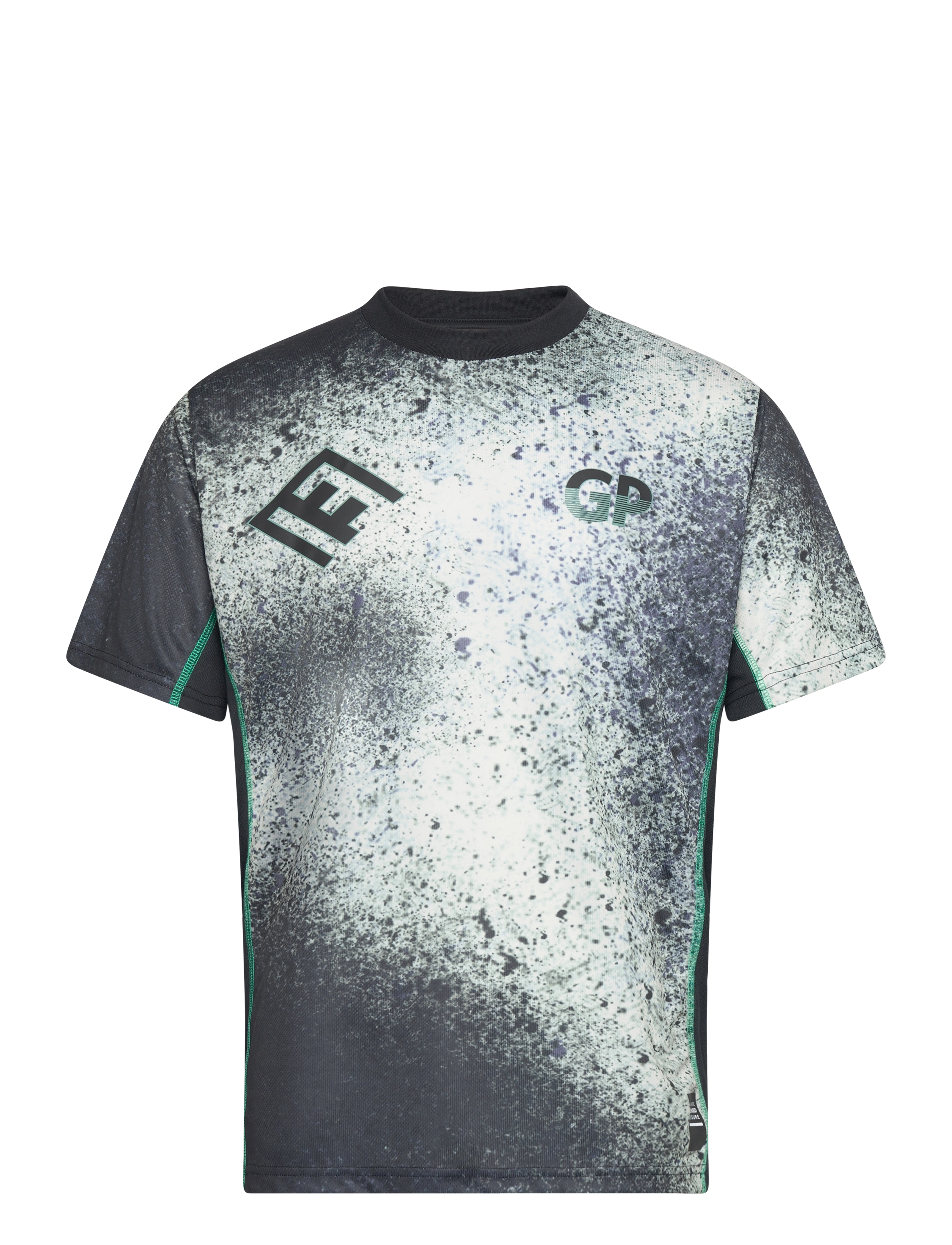 Garment Project - Technical Short Sleeved Tee - Black - efterårstøj - black/grey a.o.p. - 0