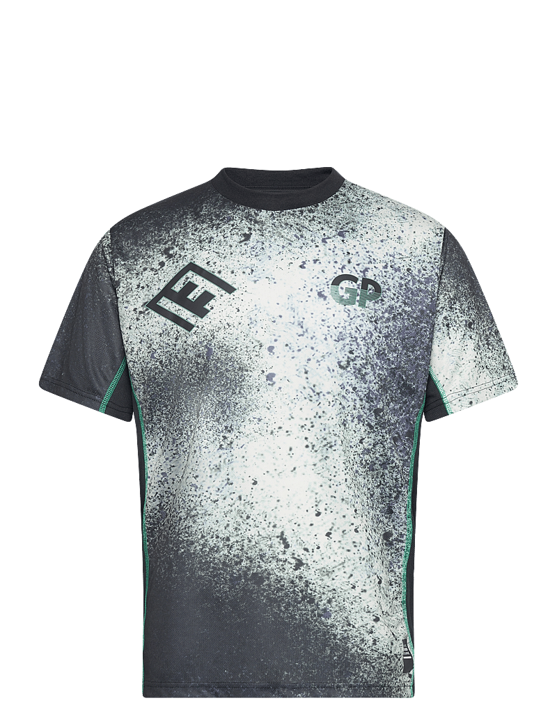 Garment Project - Technical Short Sleeved Tee - Black - kurzärmelig - black/grey a.o.p. - 0