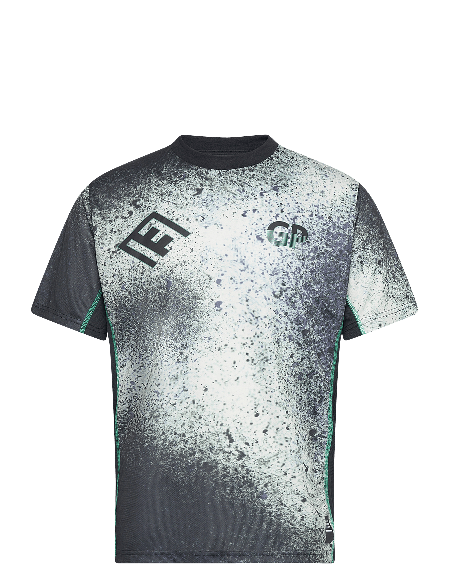 Garment Project - Technical Short Sleeved Tee - Black - kortärmade t-shirts - black/grey a.o.p. - 0