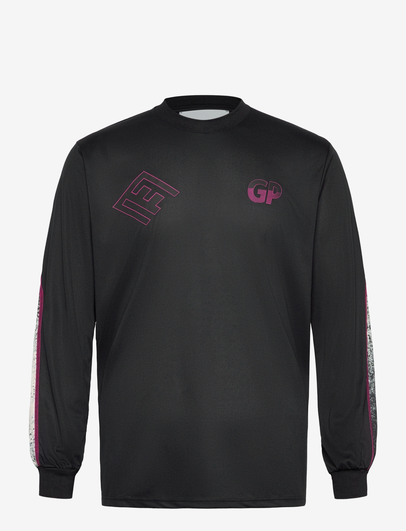 Garment Project - Technical Long Sleeved Tee - Black - langärmelig - black/grey a.o.p. - 0