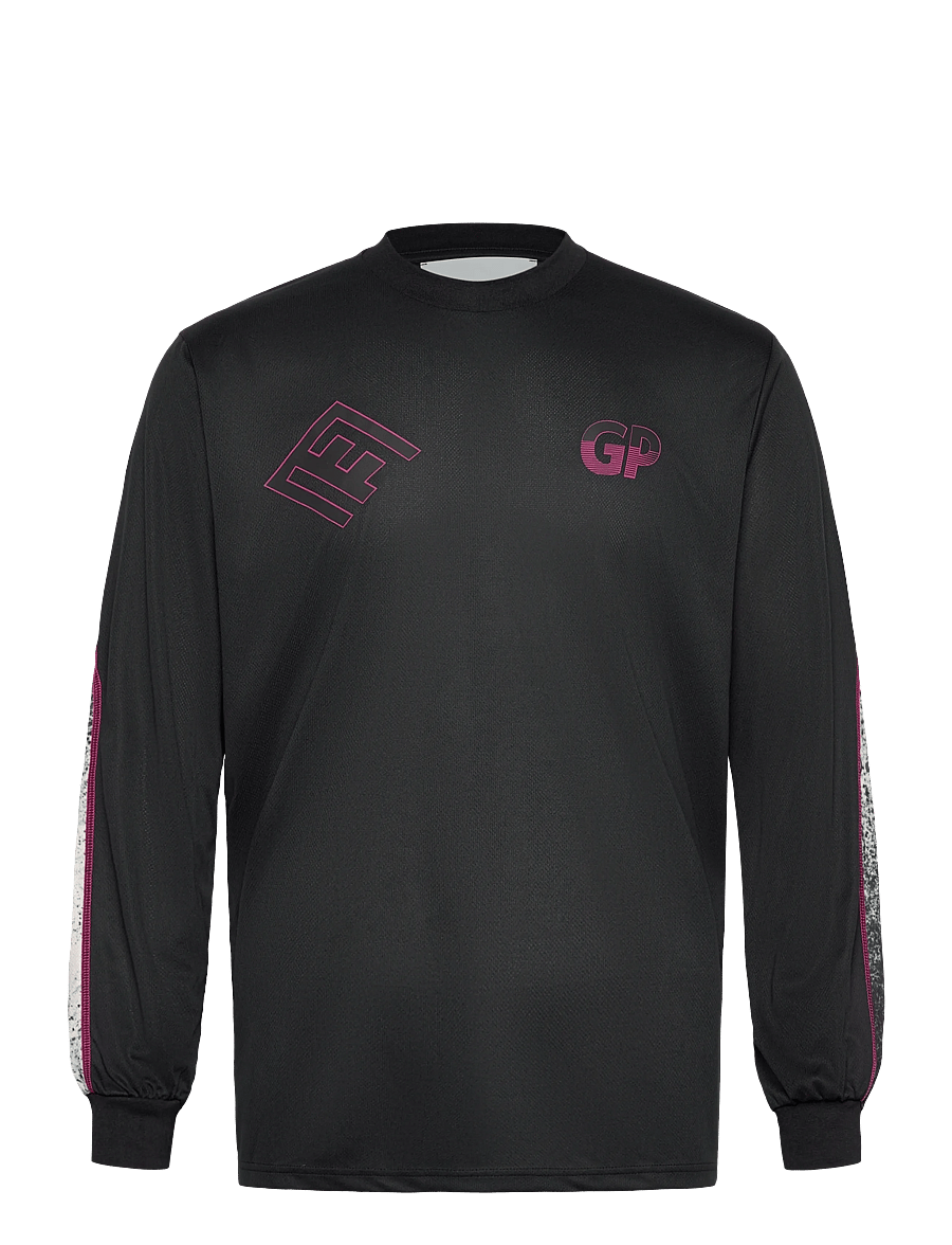 Garment Project - Technical Long Sleeved Tee - Black - long-sleeved t-shirts - black/grey a.o.p. - 1