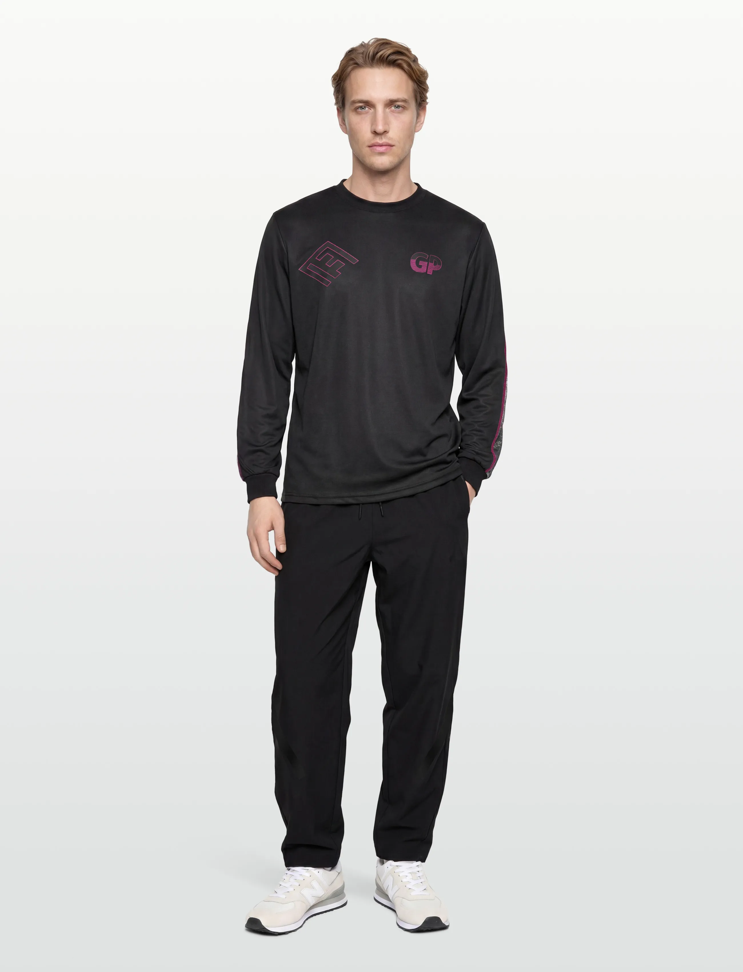 Garment Project Technical Long Sleeved Tee Black, XL, T-shirts, Schwarz - Long-sleeved, Männerswear