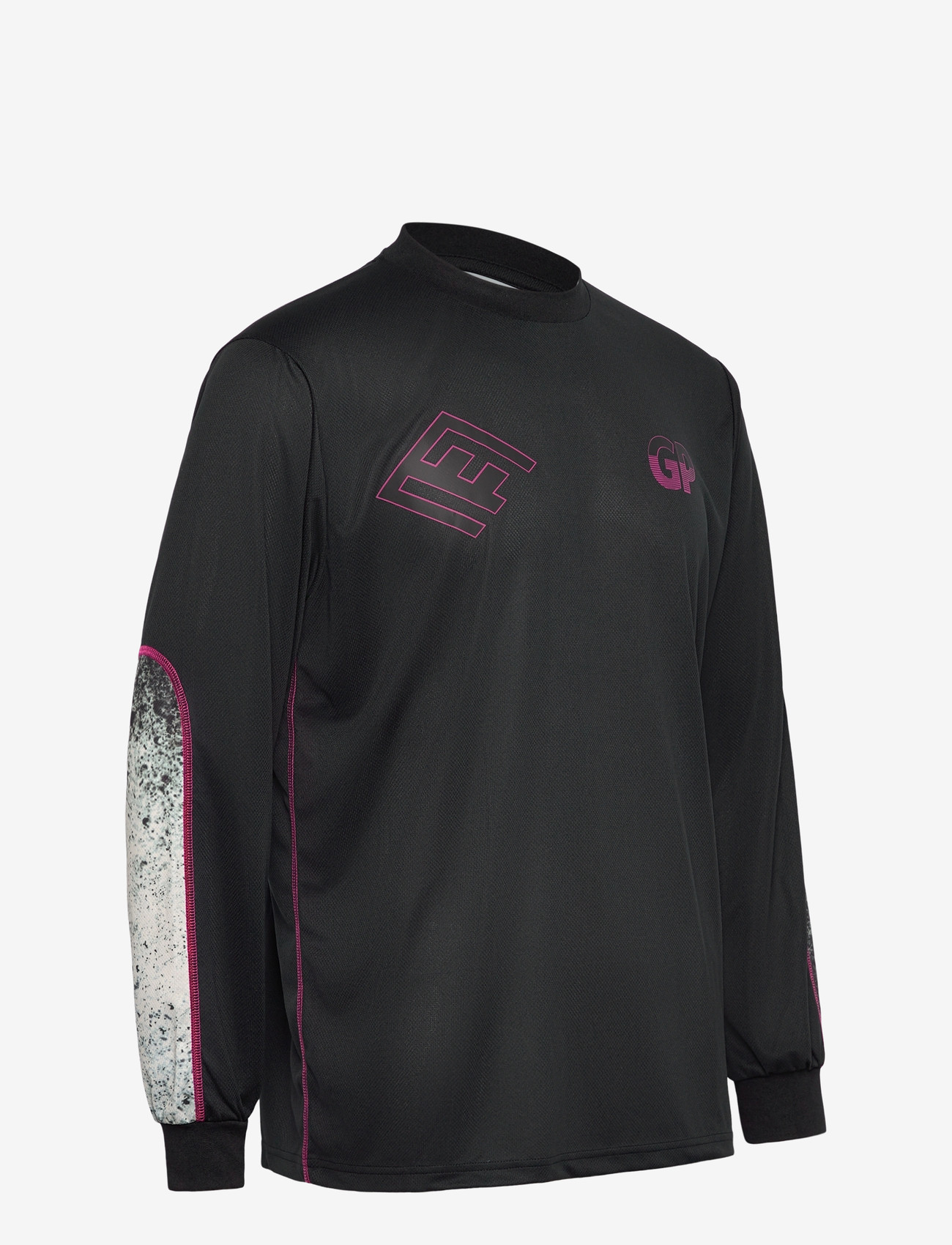 Garment Project - Technical Long Sleeved Tee - Black - langärmelig - black/grey a.o.p. - 3