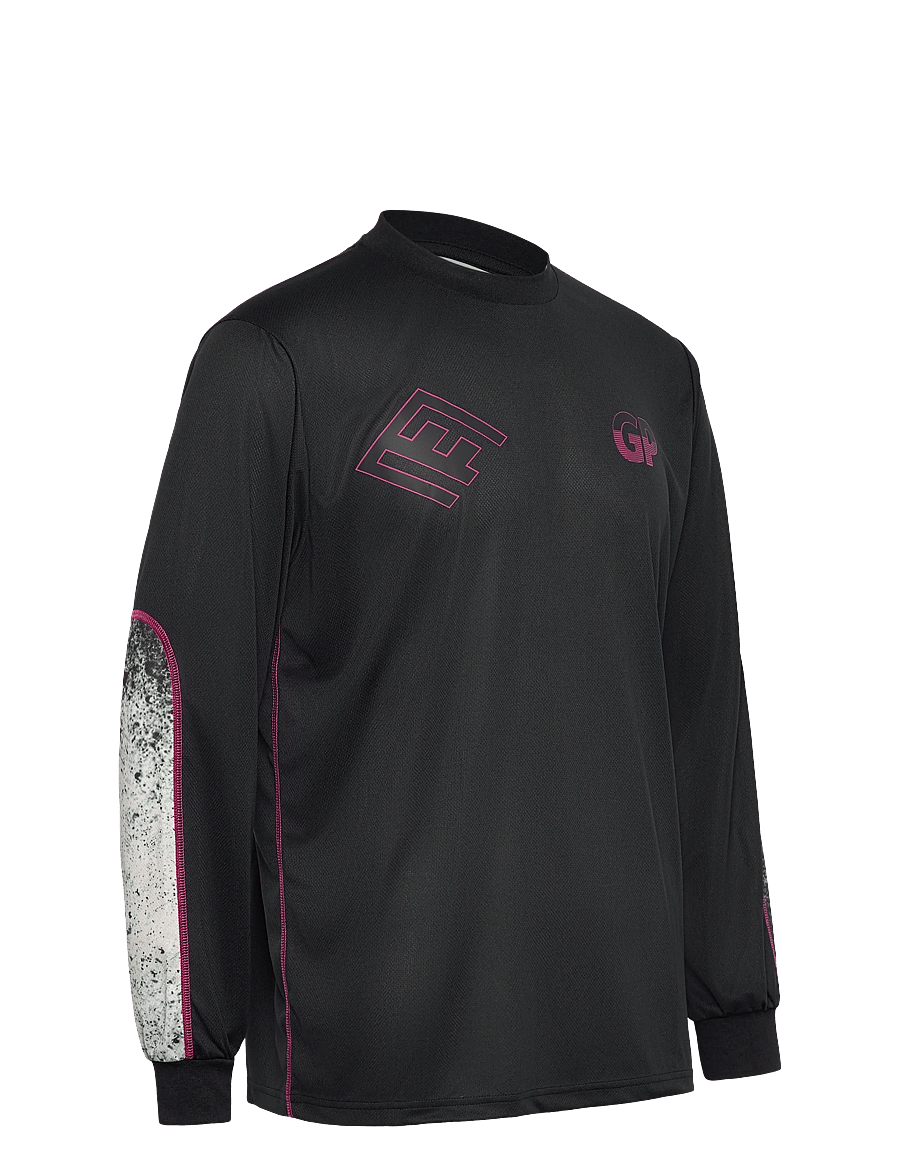 Garment Project - Technical Long Sleeved Tee - Black - long-sleeved t-shirts - black/grey a.o.p. - 4