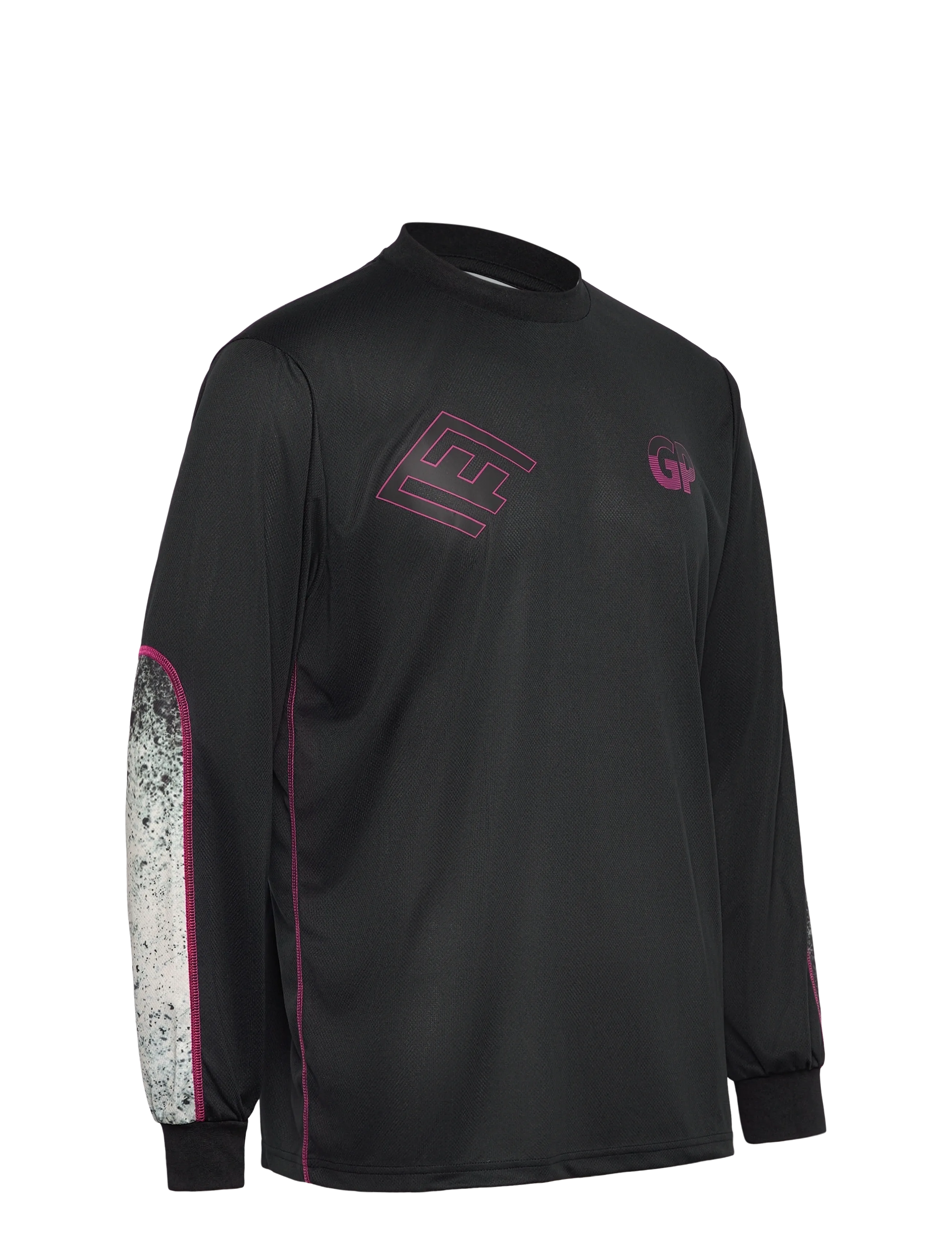 Garment Project - Technical Long Sleeved Tee - Black - birthday gifts - black/grey a.o.p. - 4
