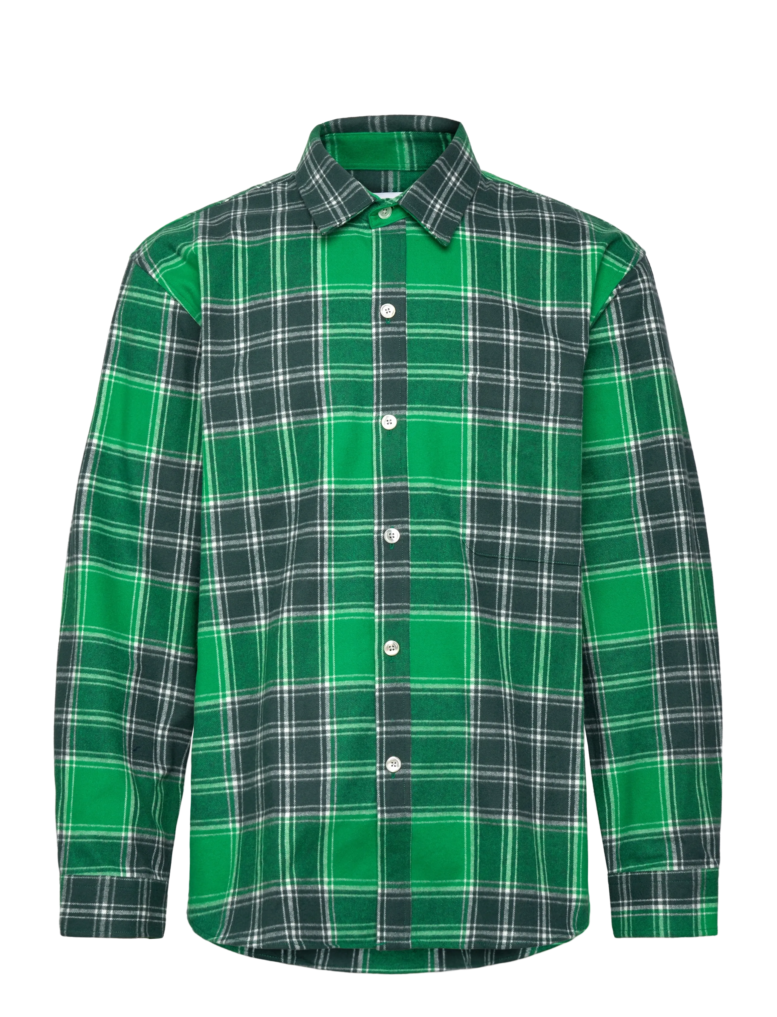 GARMENT PROJECT Check Overshirt - Grün Grün - M - Herren