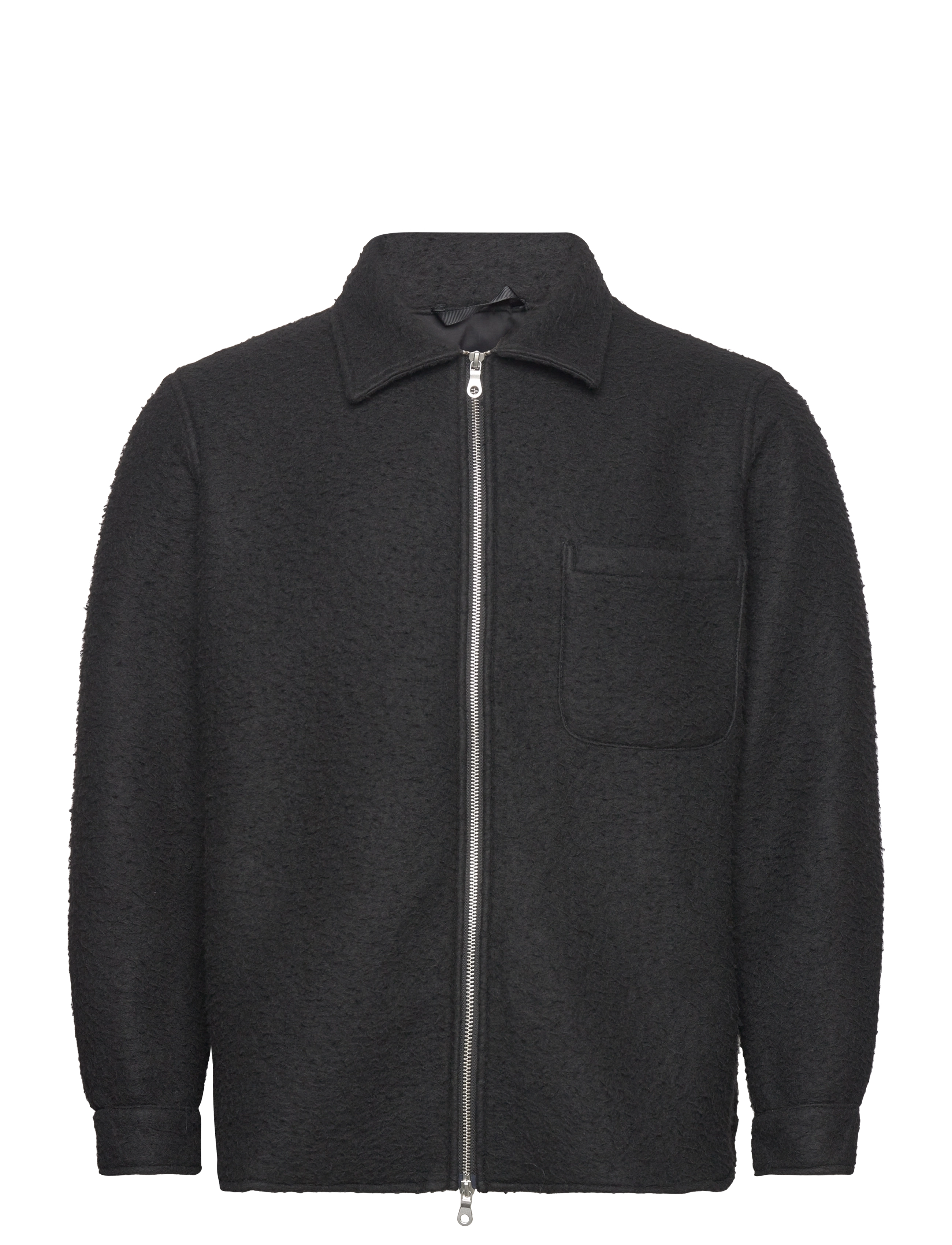 Garment Project Teddy Unlined Jacket Black, Mænd, Teddy Lynlåsjakke, Sort, Str: S