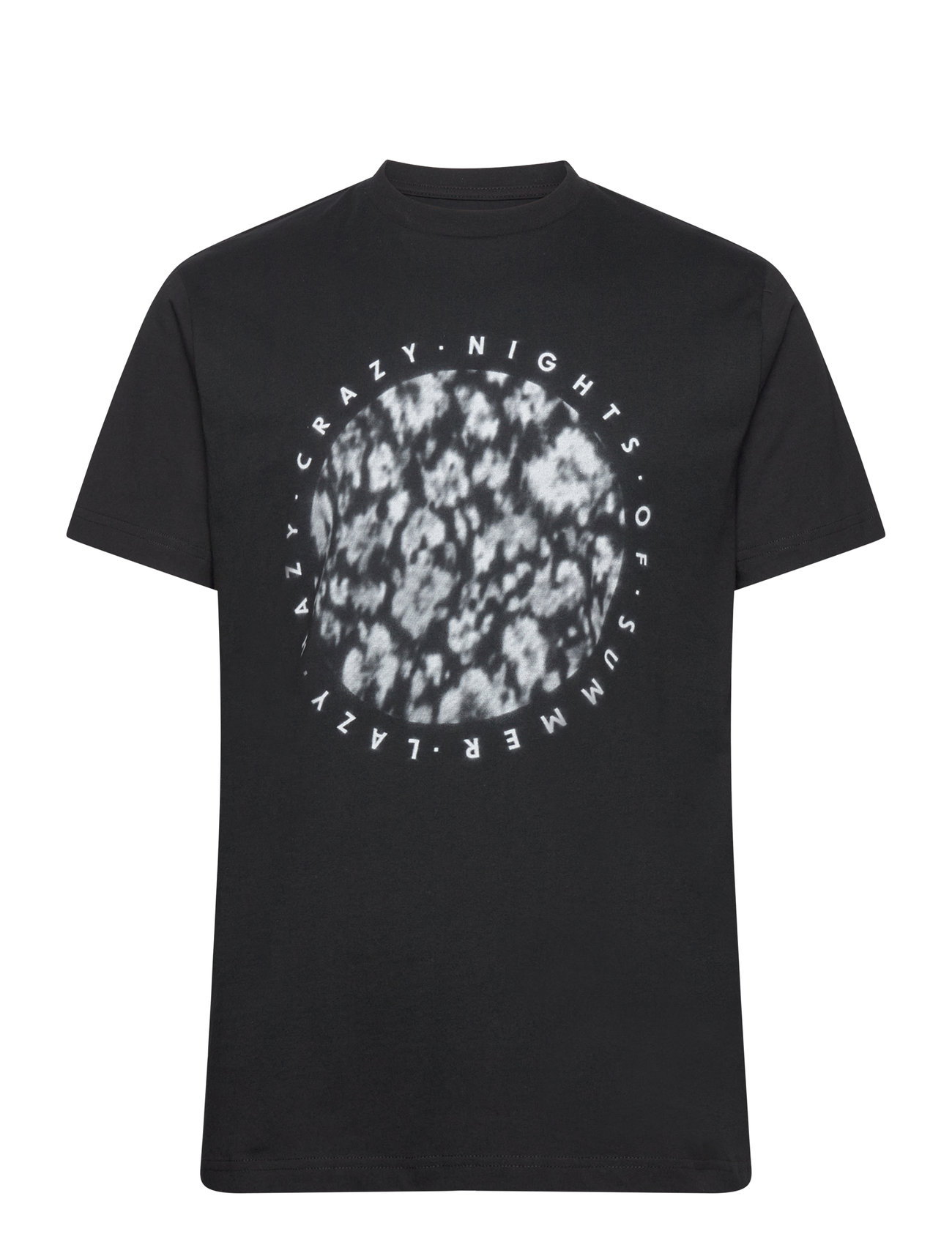 Garment Project - Relaxed Fit Tee - Black / Lazy hazy - kortærmede t-shirts - black/grey a.o.p. - 0