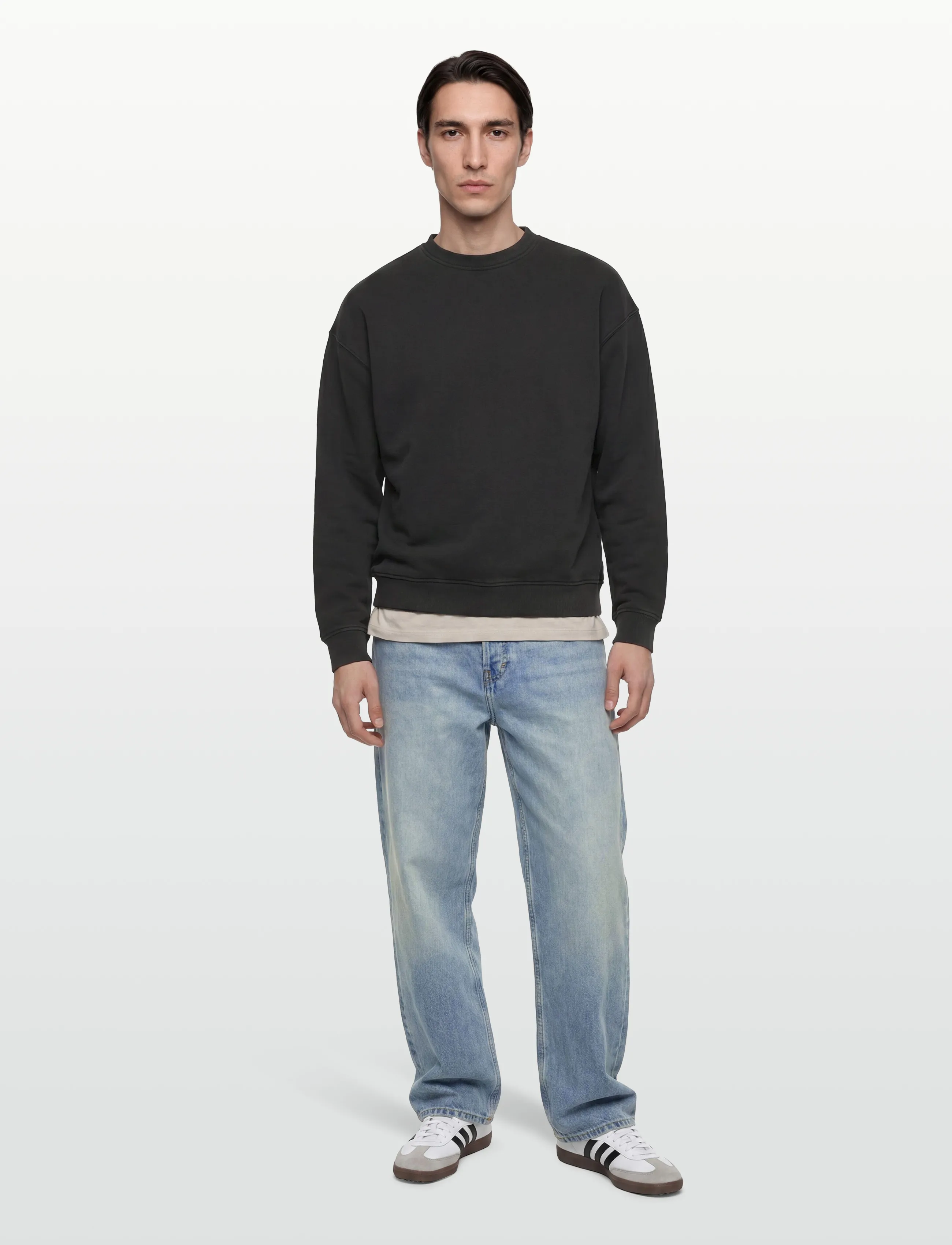 Garment Project Gp Drop Shoulder Crew Neck Sweat -, S, Black, Sweatshirts & Hættetrøjer > Sweatshirts, Herre