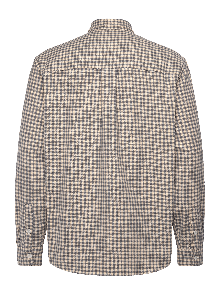Garment Project - Relaxed Long Sleeved Shirt - Grey/B - rūtaini krekli - grey - 2