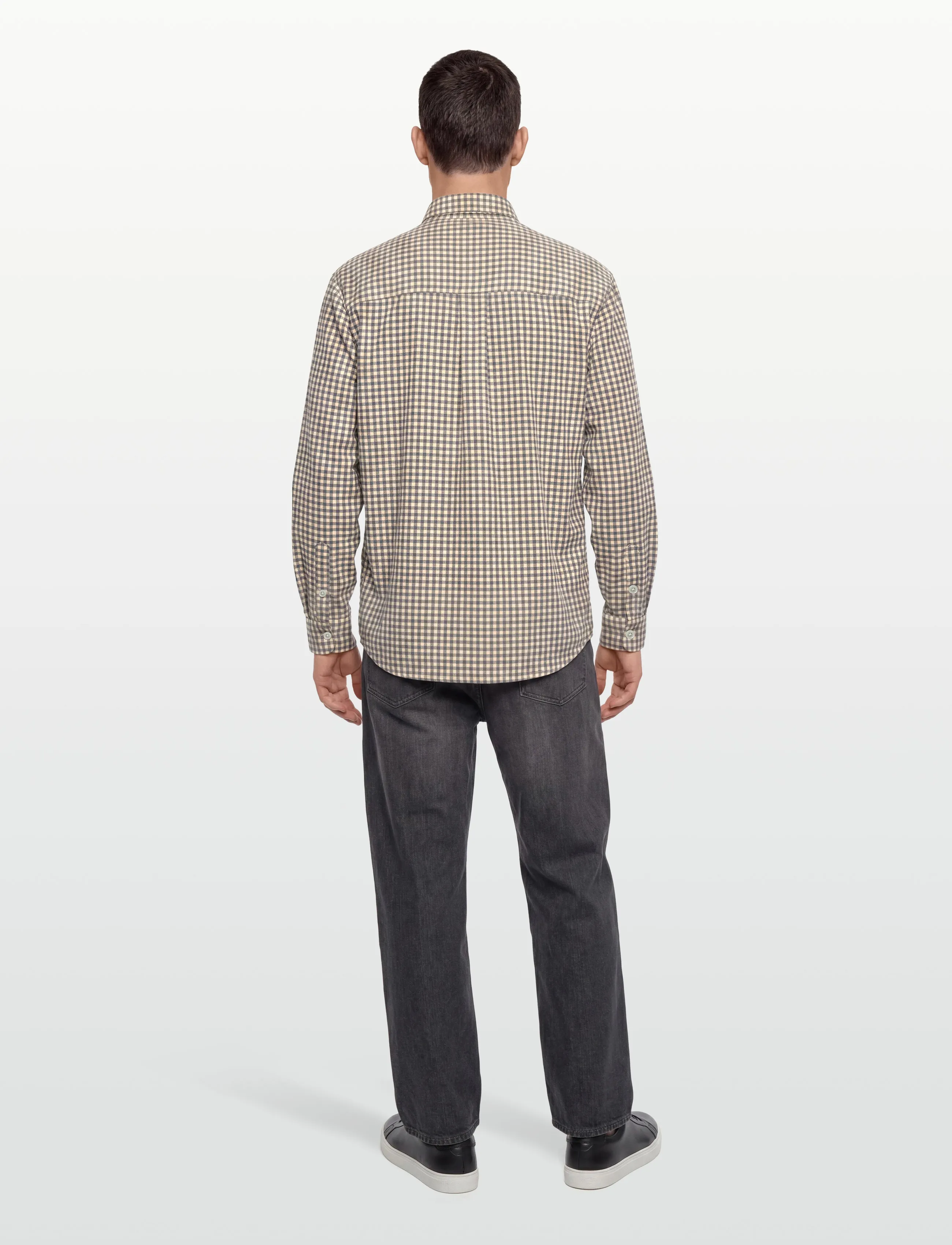 Garment Project - Relaxed Long Sleeved Shirt - Grey/B - men - grey - 4