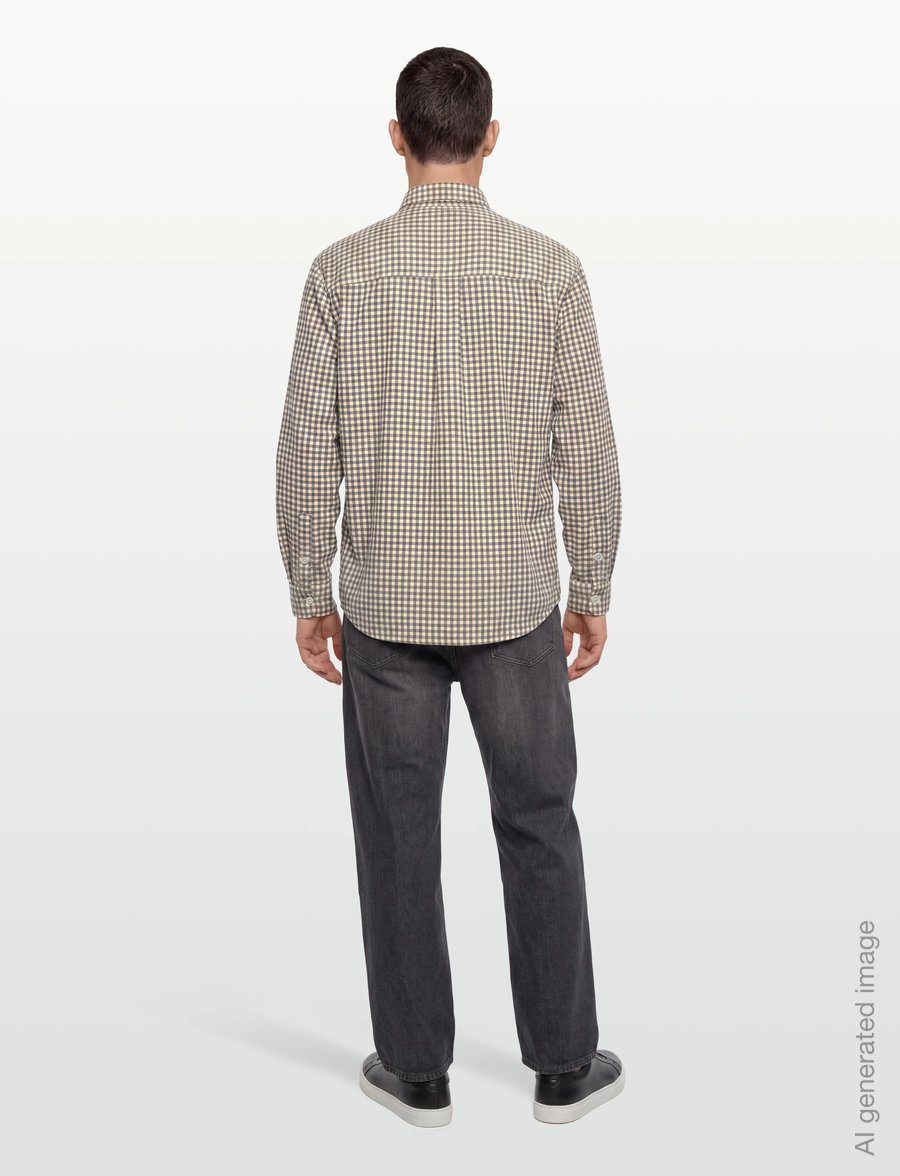 Garment Project - Relaxed Long Sleeved Shirt - Grey/B - rūtaini krekli - grey - 4
