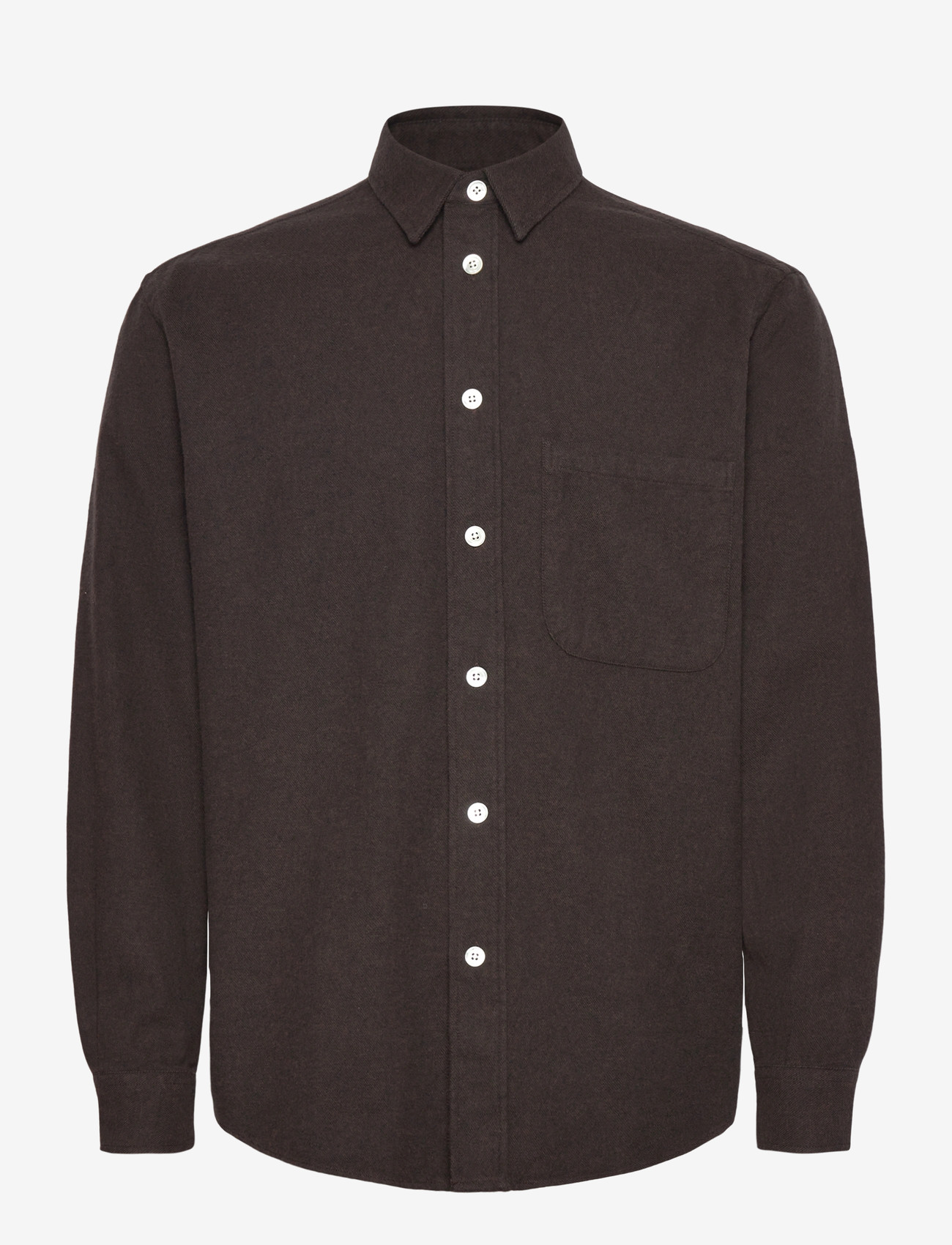 Garment Project - Relaxed Long Sleeved Shirt - Dark B - flanellskjortor - brown - 0