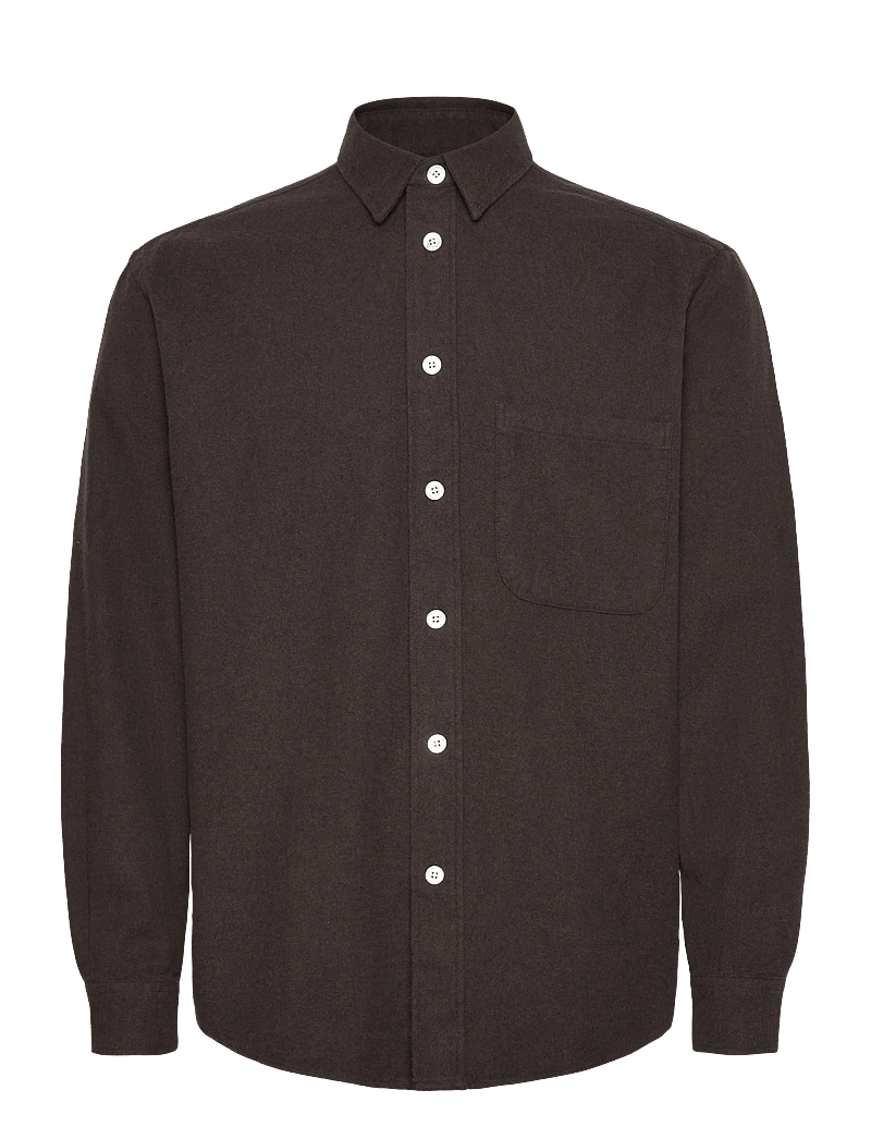 Garment Project - Relaxed Long Sleeved Shirt - Dark B - flanellskjortor - brown - 0