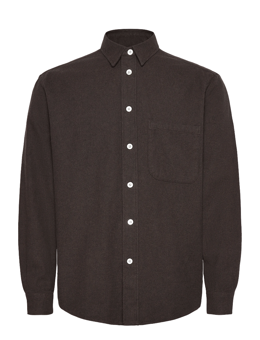 Garment Project - Relaxed Long Sleeved Shirt - Dark B - flanellskjortor - brown - 1