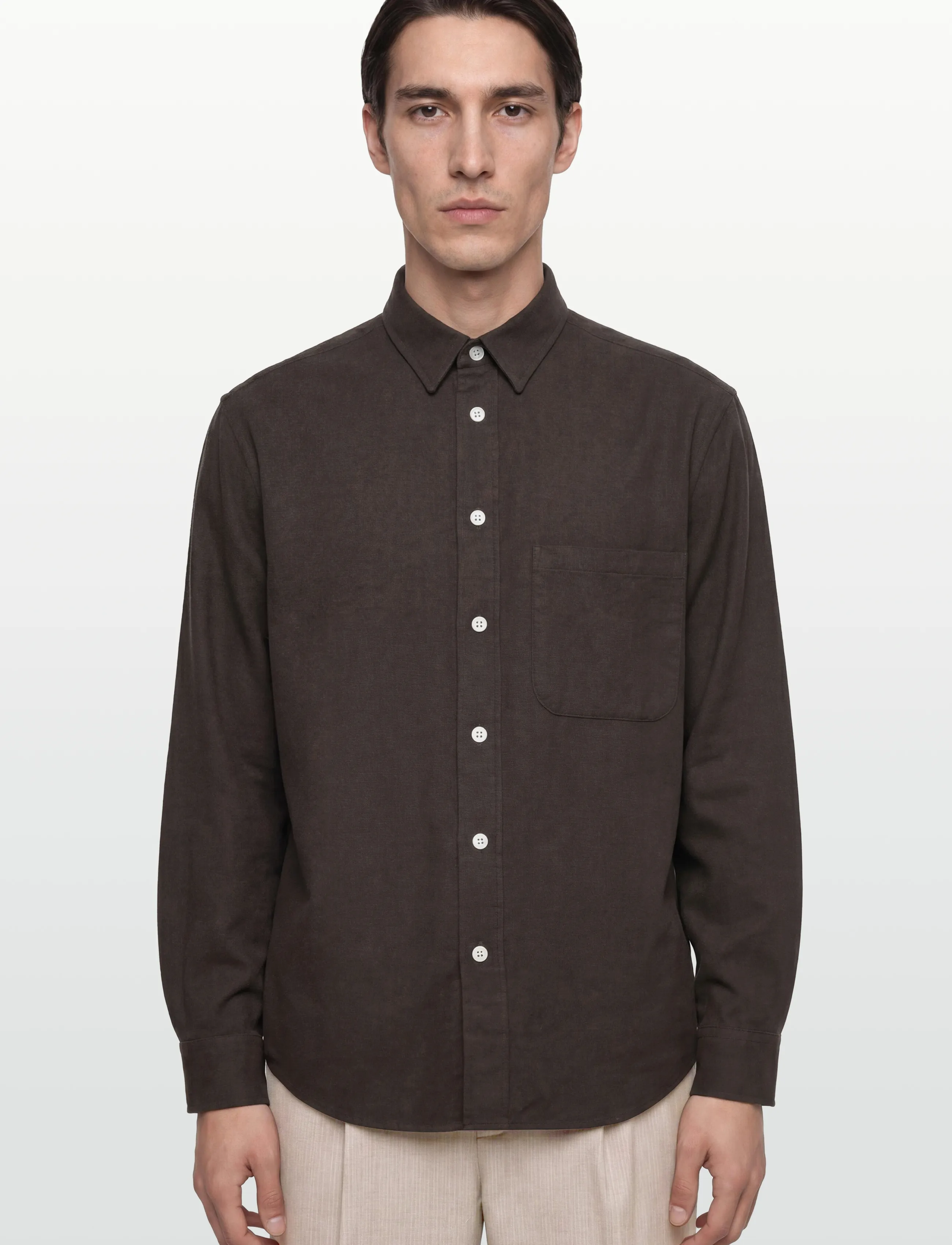 Garment Project Relaxed Long Sleeved Shirt Dark B casual skjortor herr – bild 2