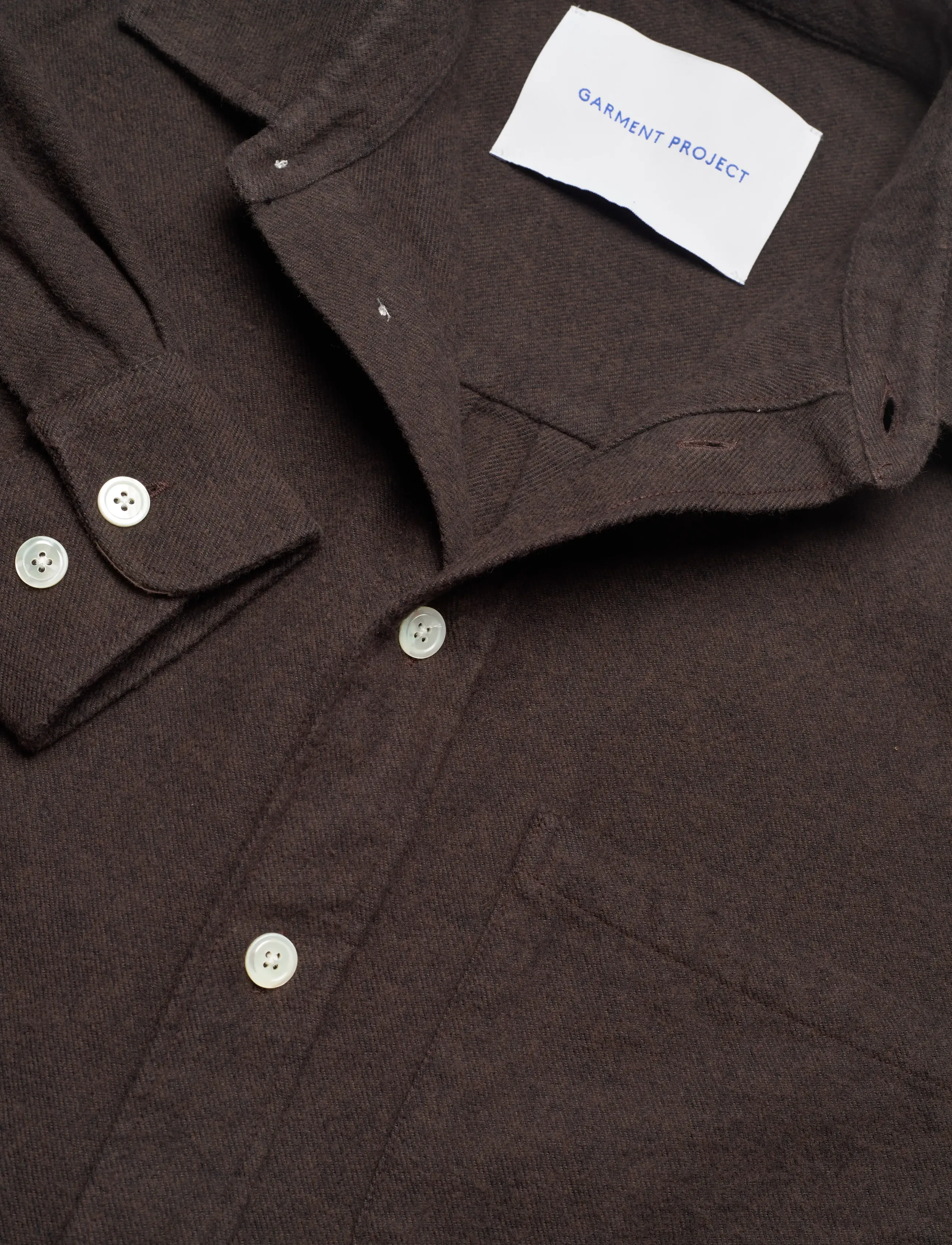 Garment Project - Relaxed Long Sleeved Shirt - Dark B - flanellskjortor - brown - 5