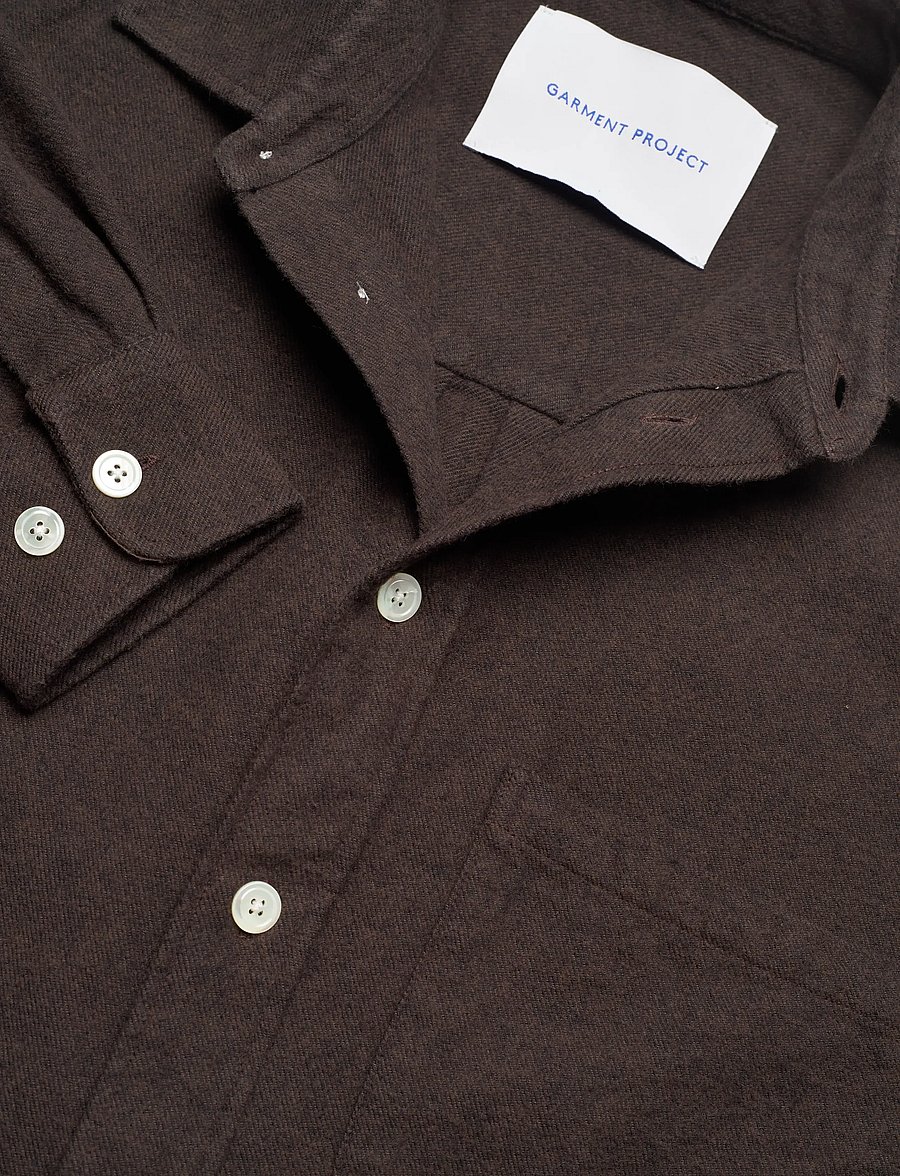 Garment Project - Relaxed Long Sleeved Shirt - Dark B - flanellskjortor - brown - 5