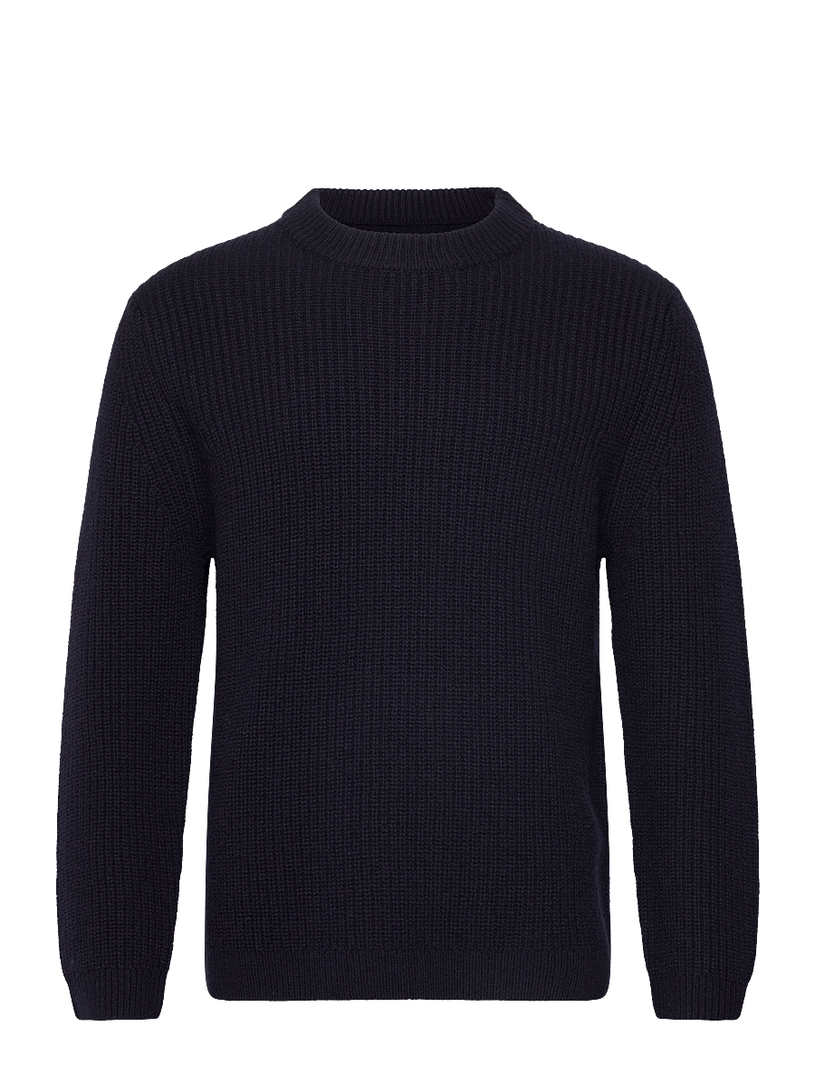 Garment Project - Boxy Wool Knit - Navy - Ümara kaelusega - navy - 0