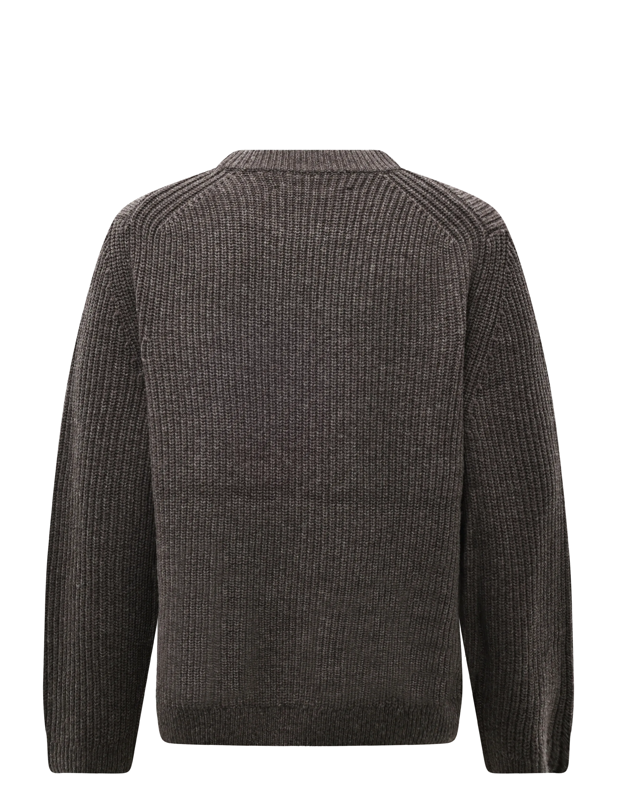 Garment Project - Boxy Wool Knit - Dark Taupe Melange - rundhalsad - taupe - 1