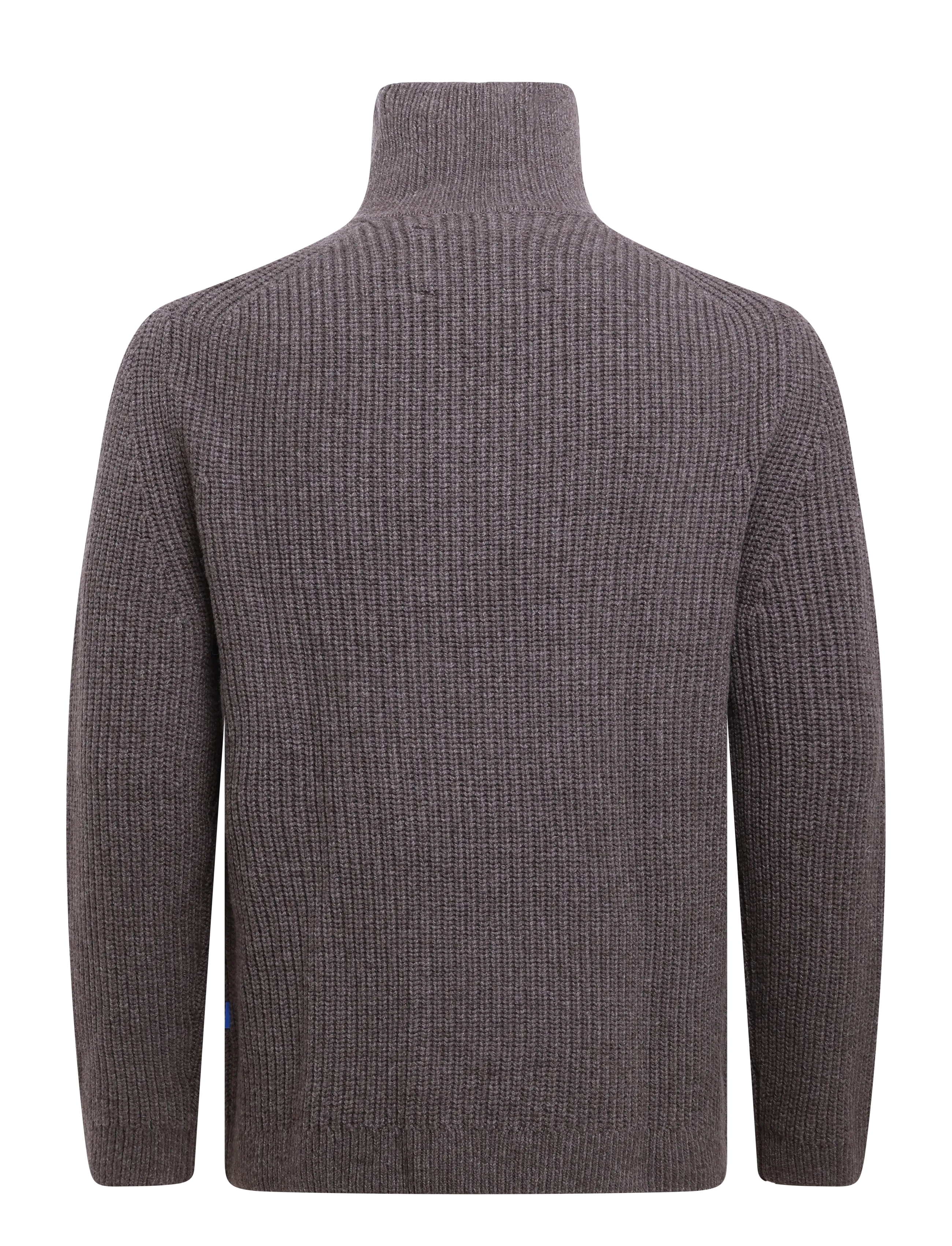 Garment Project - Half Zip Wool Knit - Dark Taupe Mel - taupe - 1