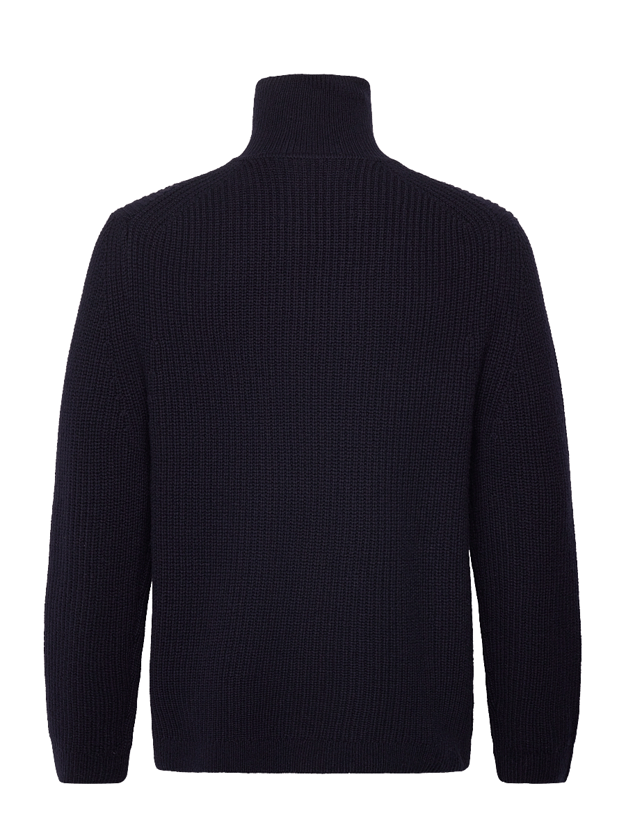Garment Project - Half Zip Wool Knit - Navy - half zip-tröjor - navy - 1