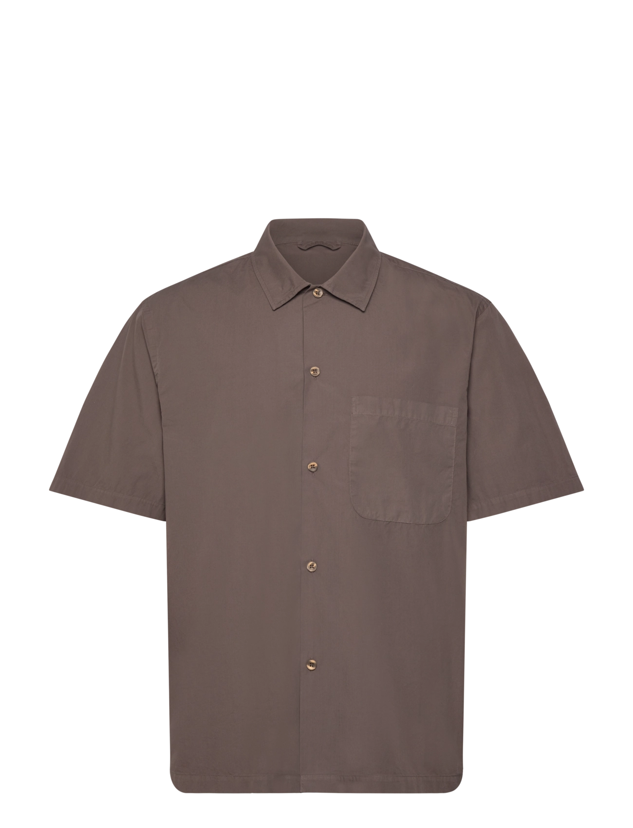 Garment Project Holiday Shirt Elephant, S, Shirts, Braun - Short-sleeved Männerswear