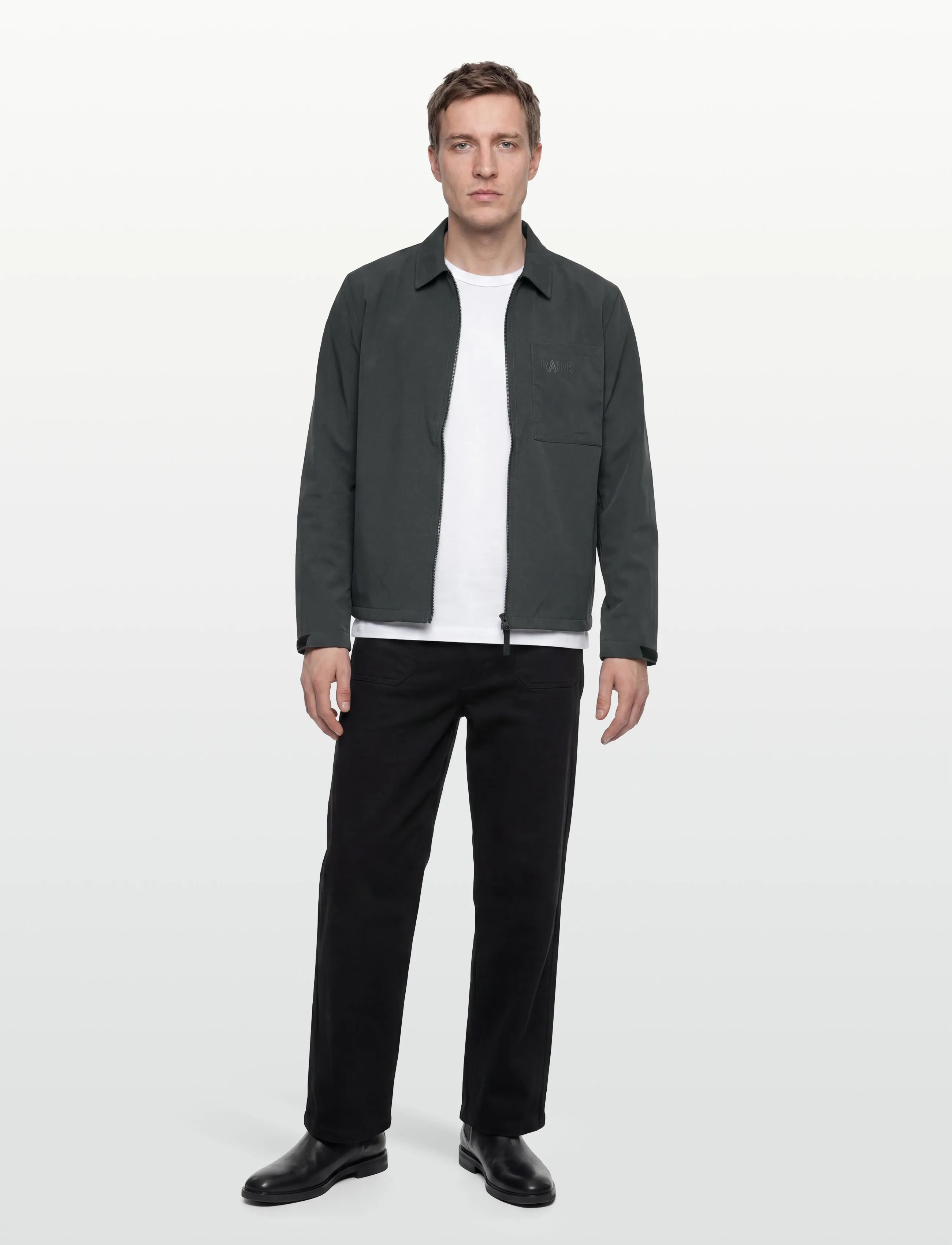 Garment Project Relaxed Long Sleeved Shirt White, S, Shirts, Weiß - Striped Männerswear