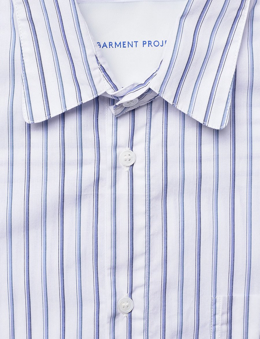 Garment Project - Relaxed Long Sleeved Shirt - White - striped shirts - white - 5