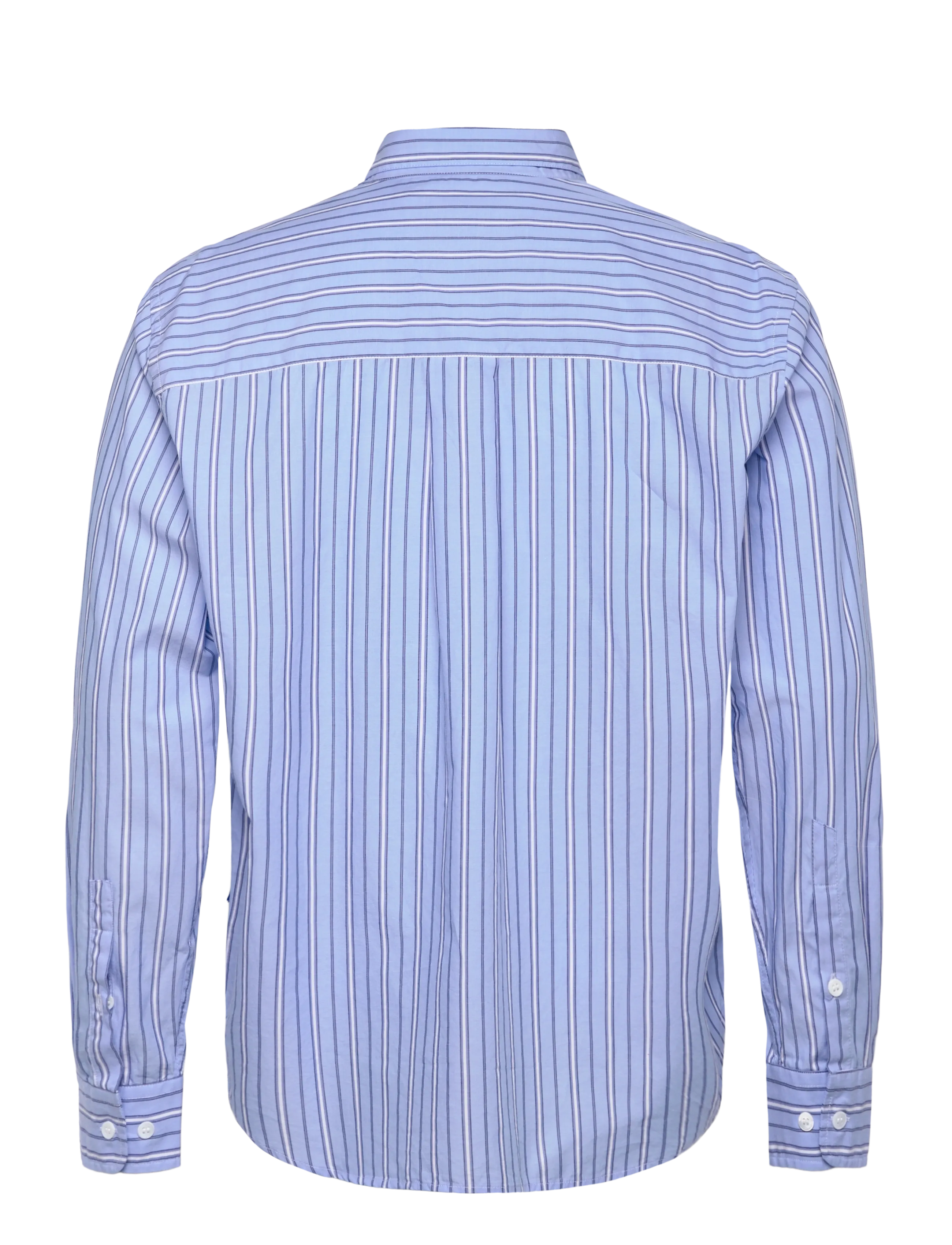 Garment Project - Relaxed Long Sleeved Shirt - Blue Striped - gestreifte hemden - blue - 2