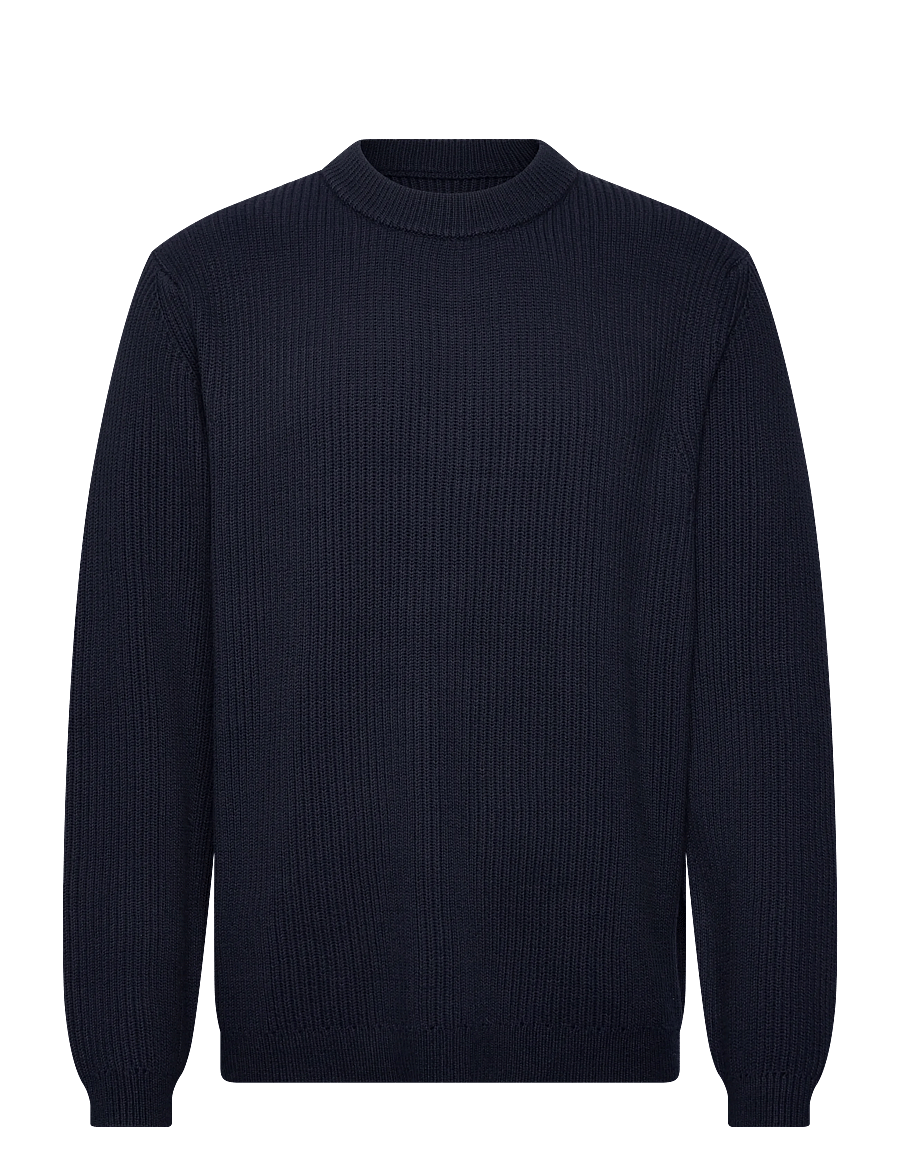 Garment Project - Boxy Cotton Knit - Navy - rundhals - navy - 0