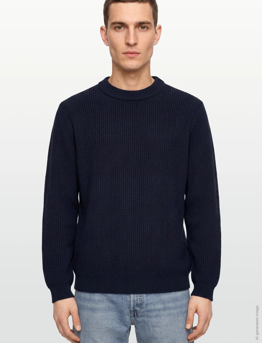 Garment Project - Boxy Cotton Knit - Navy - rundhals - navy - 3
