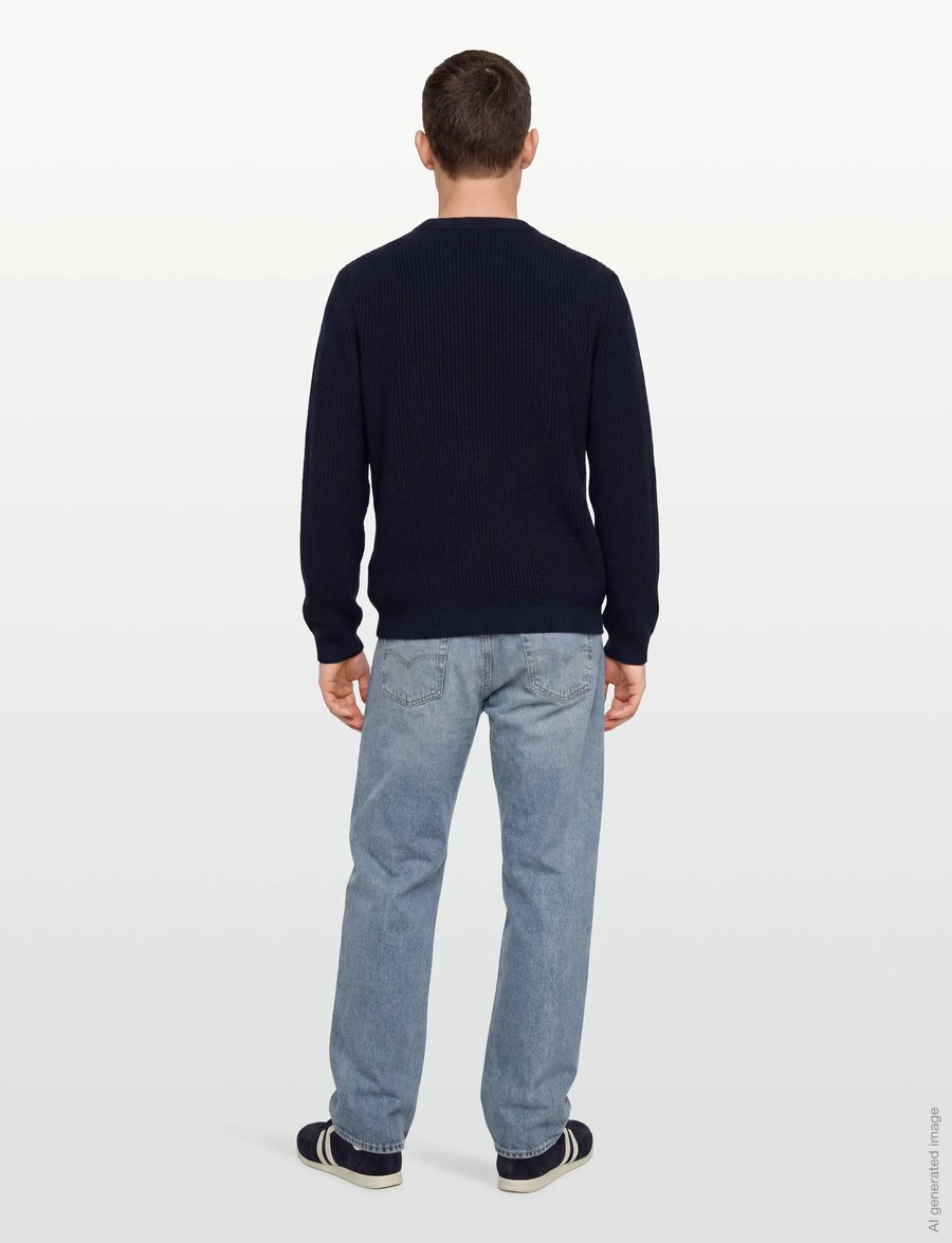 Garment Project - Boxy Cotton Knit - Navy - rundhals - navy - 4