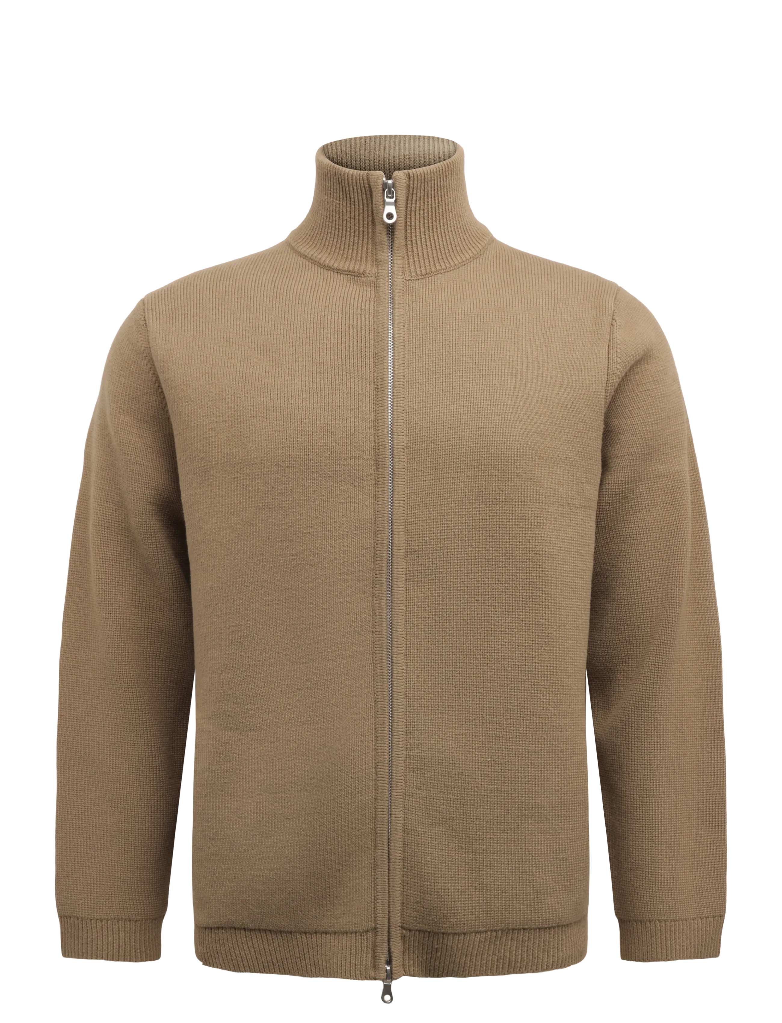Garment Project Zipper Knit Cardigan - Moss - Shop efter anledning - MOSS / brown
